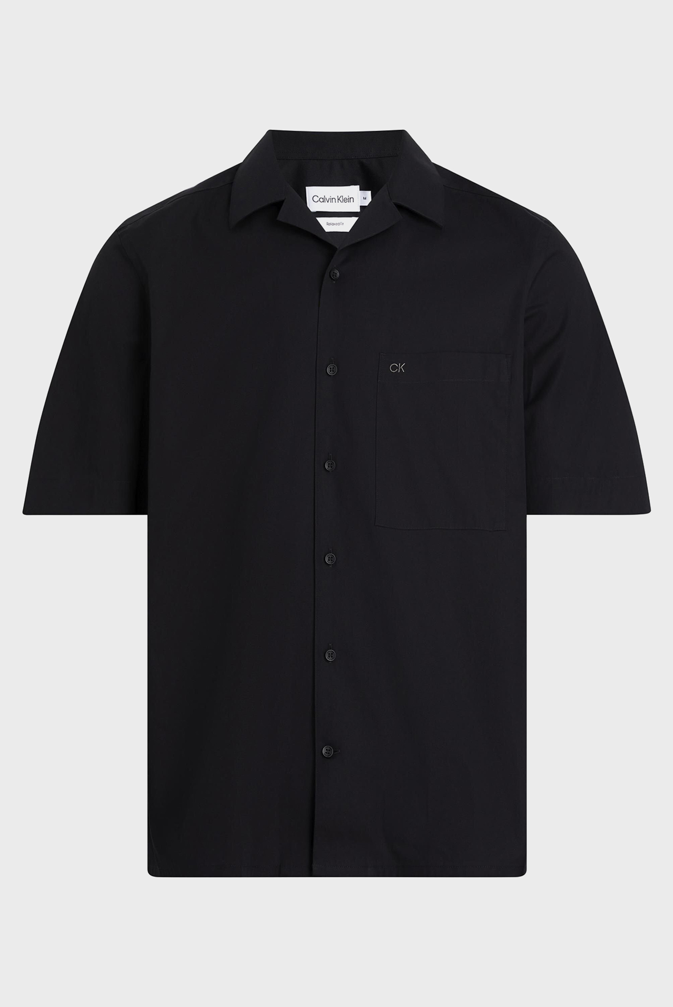 Чоловіча чорна сорочка POPLIN CUBAN COLLAR S/S 1