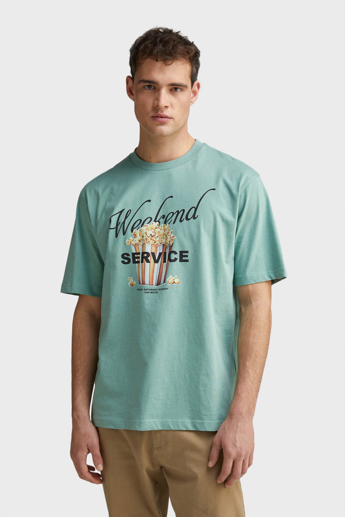 Мужская мятная футболка Weekend Service Ментоловый XL SPRINGFIELD 269163 Мужская мятная футболка Weekend Service Ментоловый XL SPRINGFIELD 269163