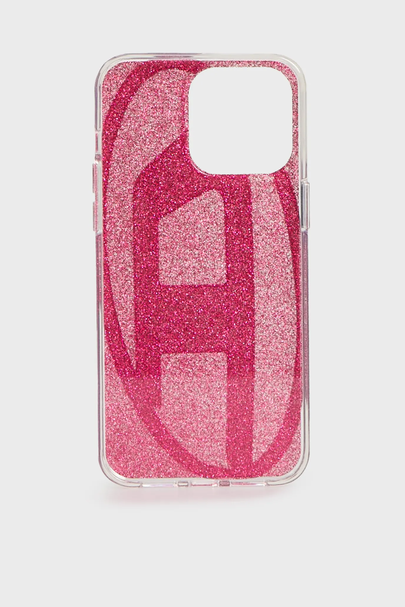 Розовый чехол для телефона Diesel Oval D Glitter Case SS24 for iPhone 15 Pro Max 3