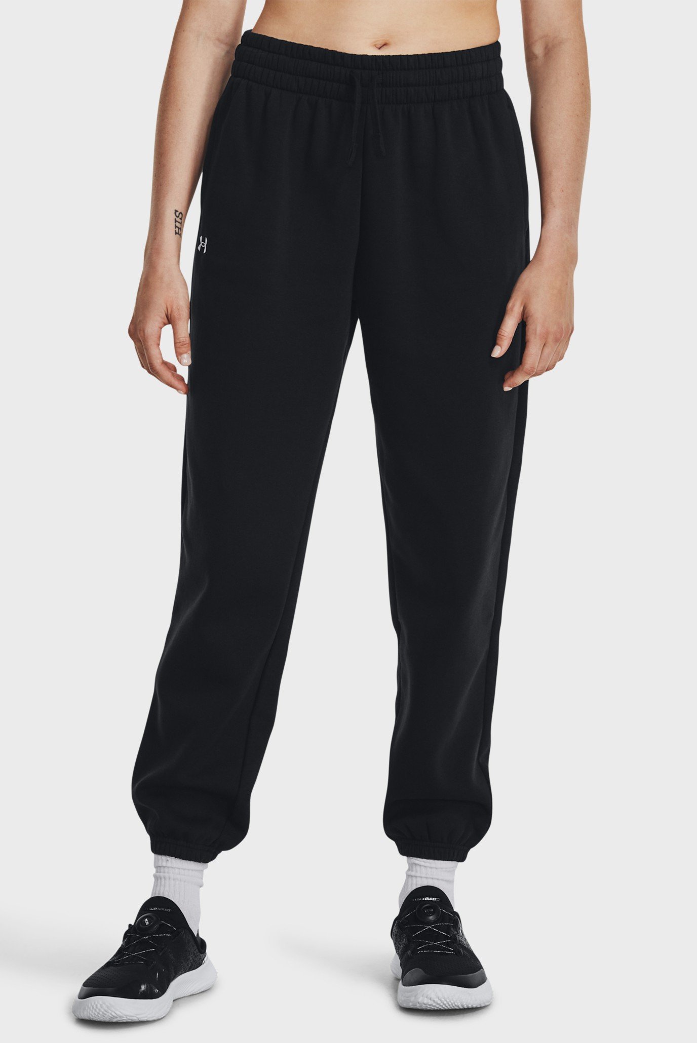Женские черные спортивные брюки UA Rival Fleece OS Jogger 1