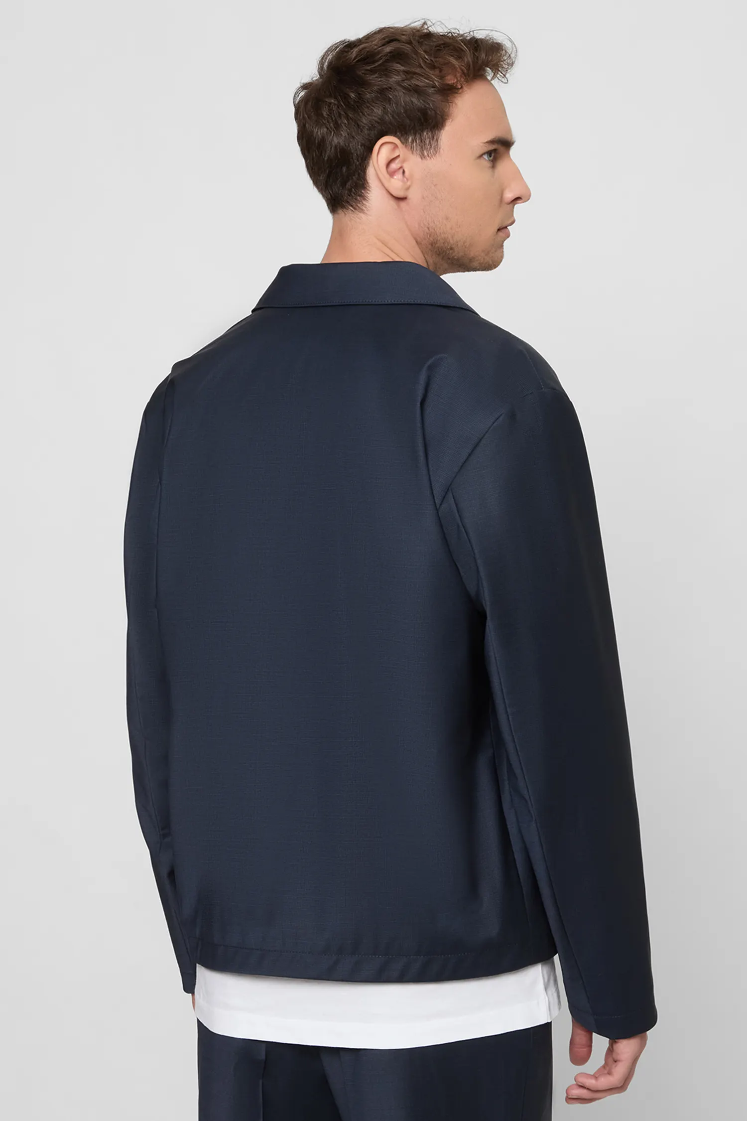 Мужской темно-синий шерстяной костюм (кофта, брюки) 3