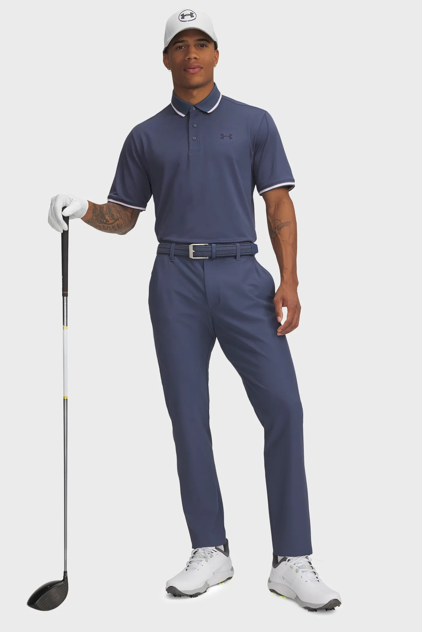 Мужское темно-синее поло UA Playoff 3.0 Rib Polo 2