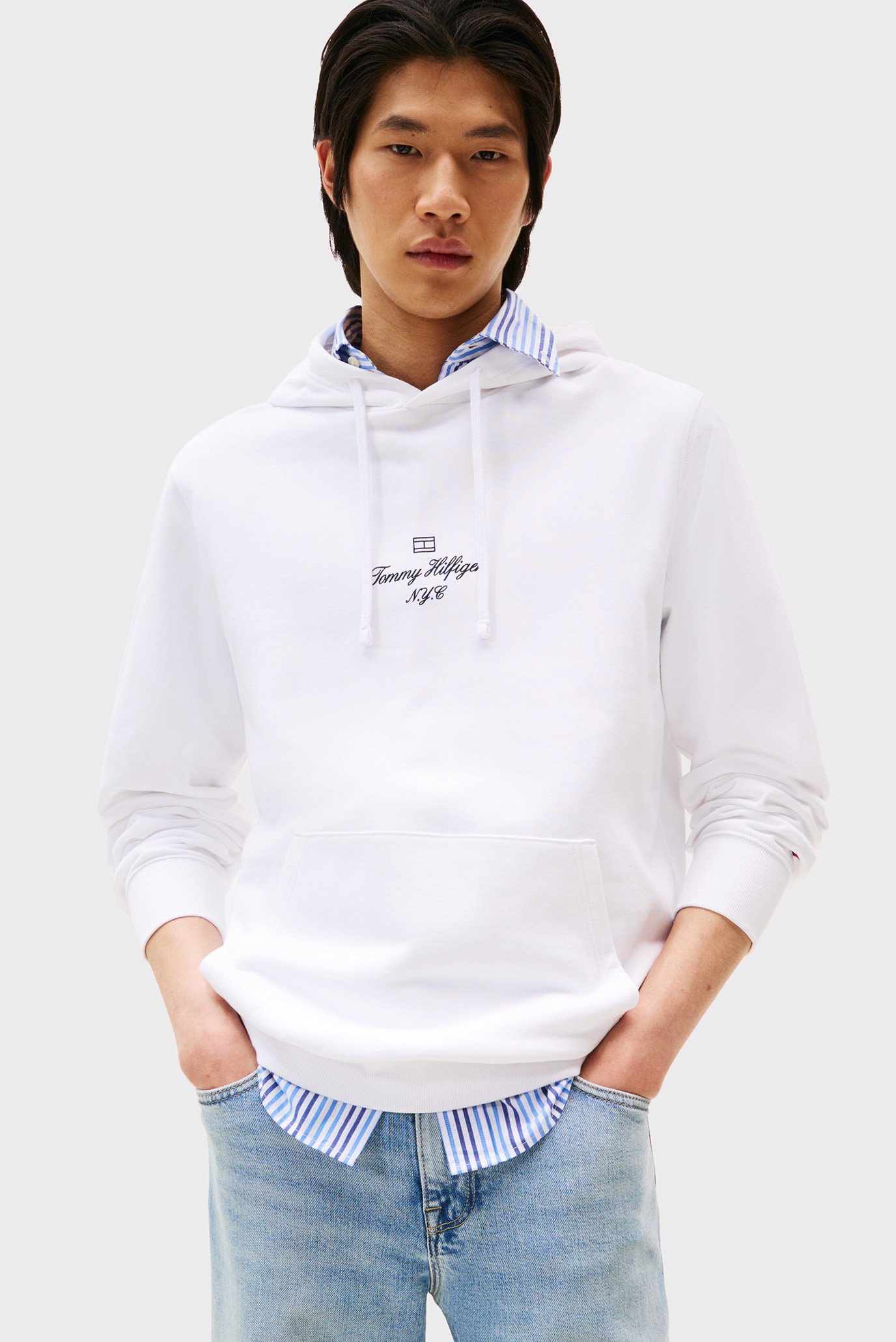 Мужское белое худи OUTLINE FLAG SCRIPT Белый M Tommy Hilfiger MW0MW39372 Мужское белое худи OUTLINE FLAG SCRIPT Белый M Tommy Hilfiger MW0MW39372