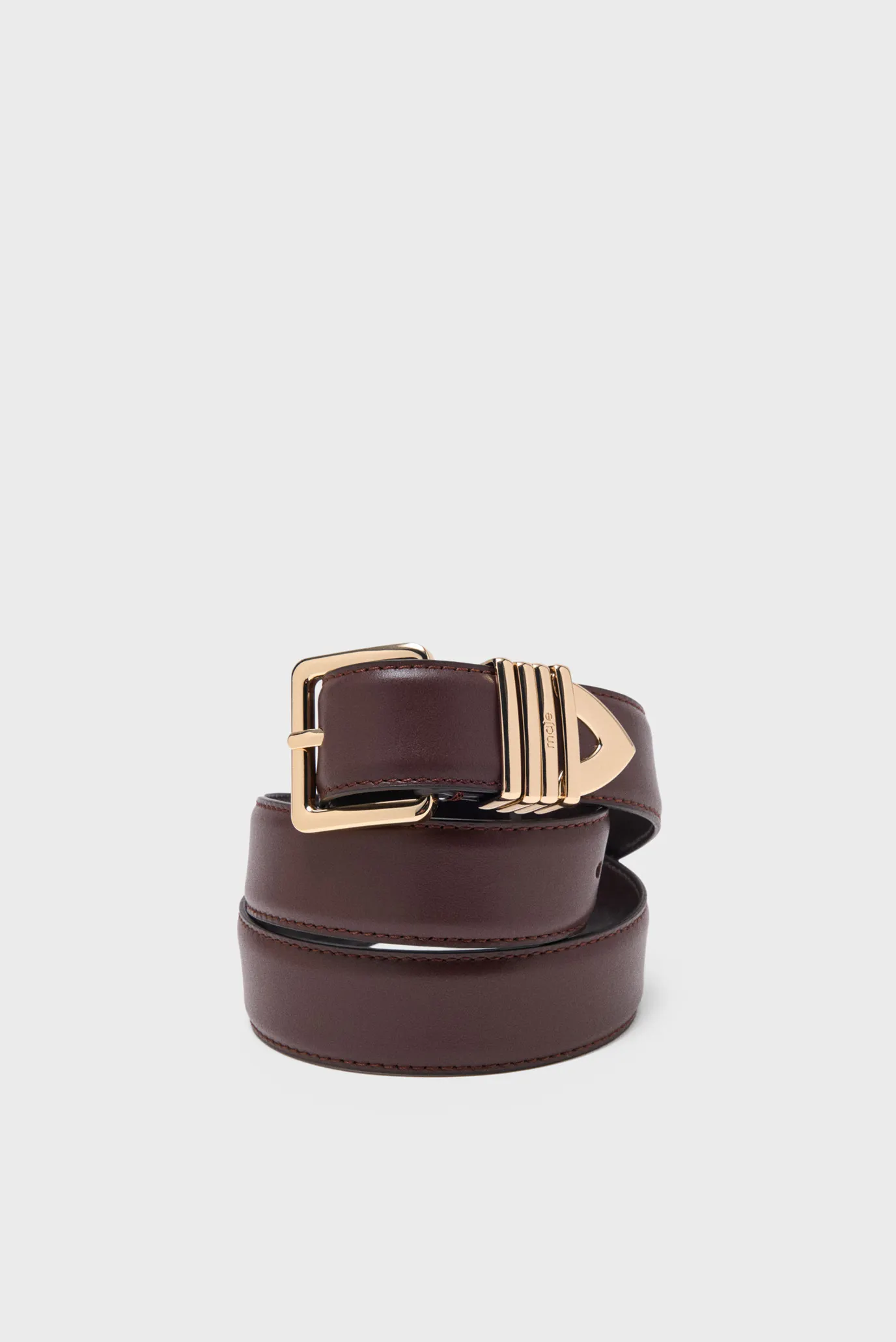 Жіночий темно-коричневий шкіряний ремінь 3