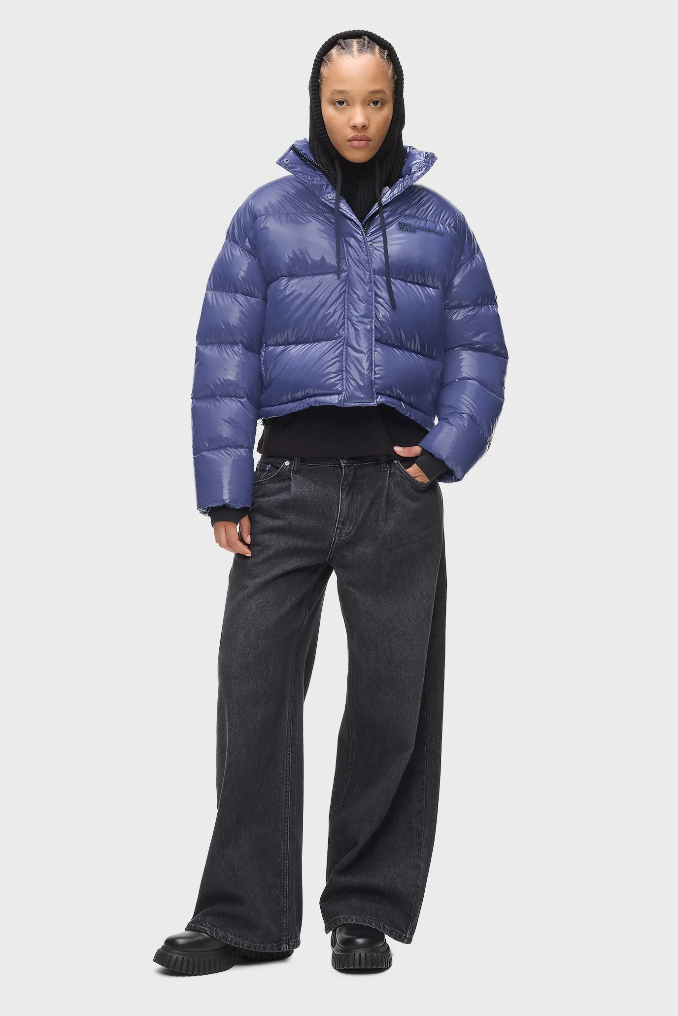 Жіноча синя куртка boxy 2