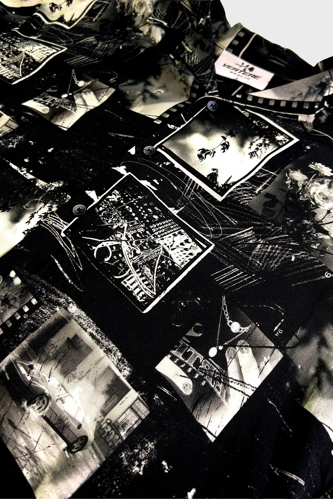 Чорна сорочка з візерунком EXPOSED (унісекс) 3