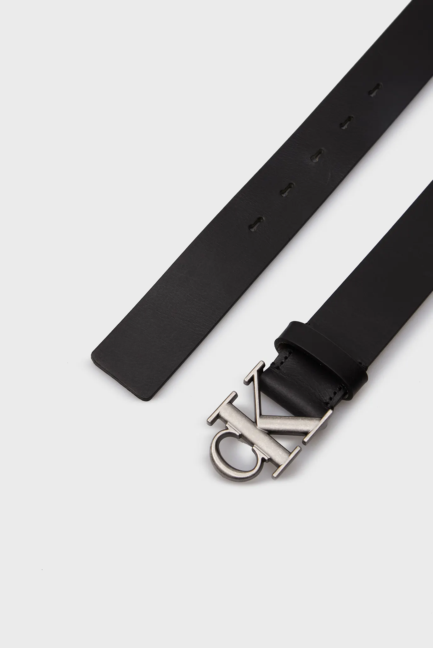 Чоловічий чорний шкіряний ремінь MONOGRAM PLAQUE BUCKLE 3