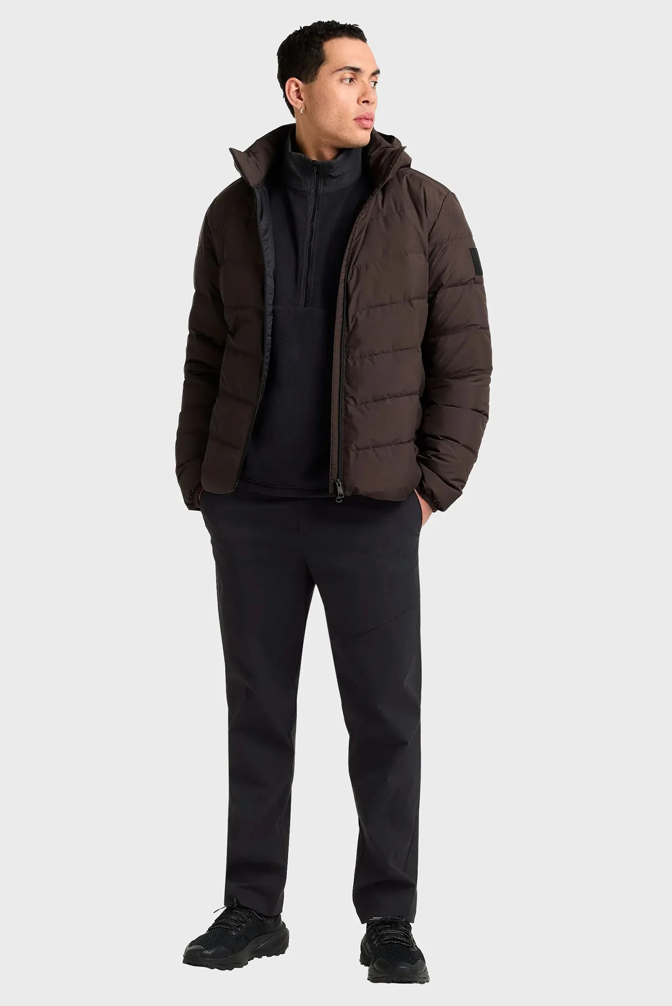 Мужской темно-коричневый пуховик 2