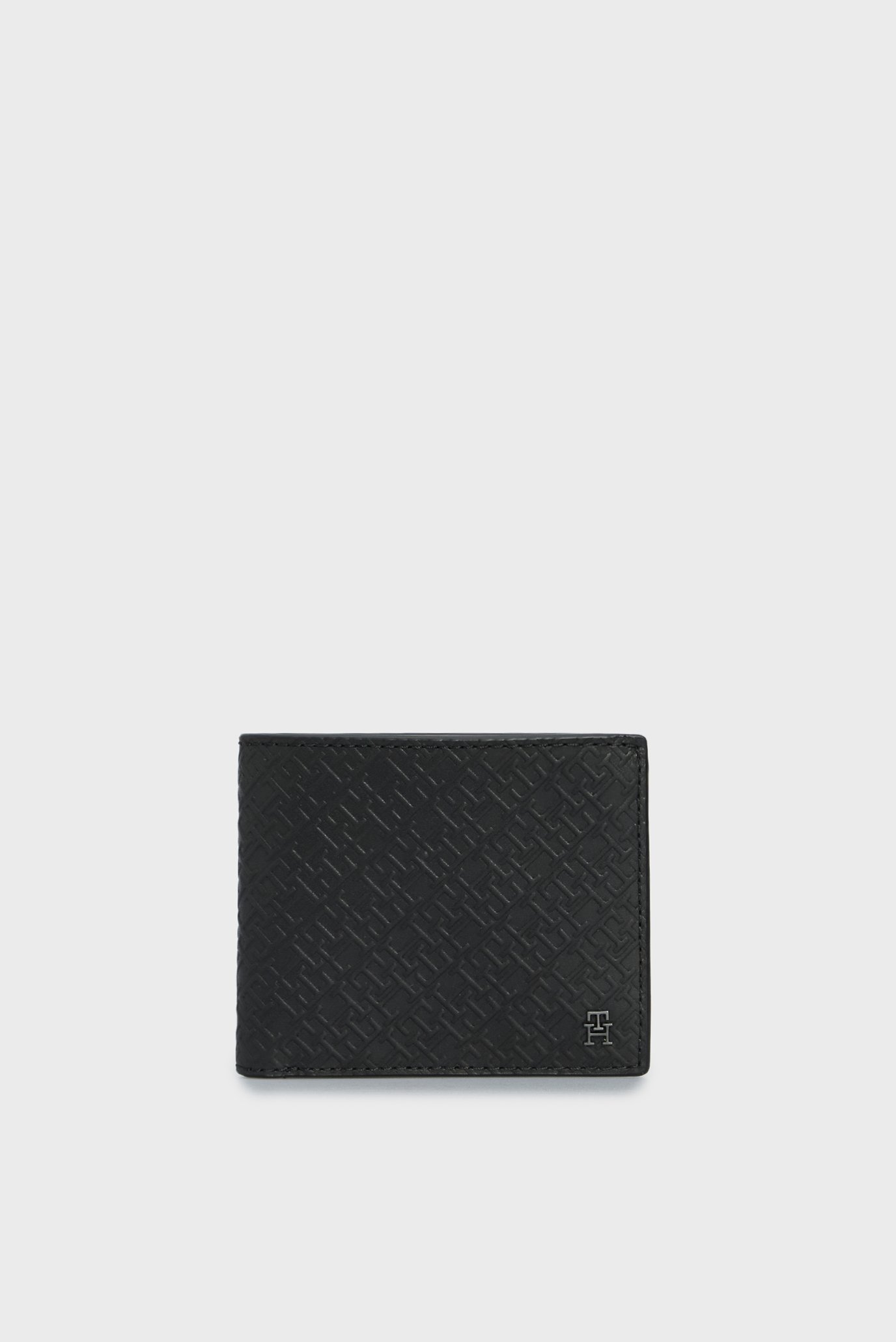 Чоловічий чорний шкіряний гаманець TH MONOGRAM CC AND COIN 1