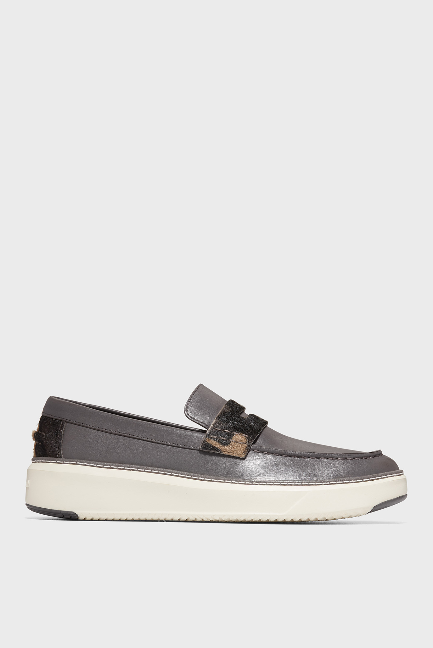 Чоловічі сірі шкіряні лофери GrandPrø Topspin Penny Loafer 1