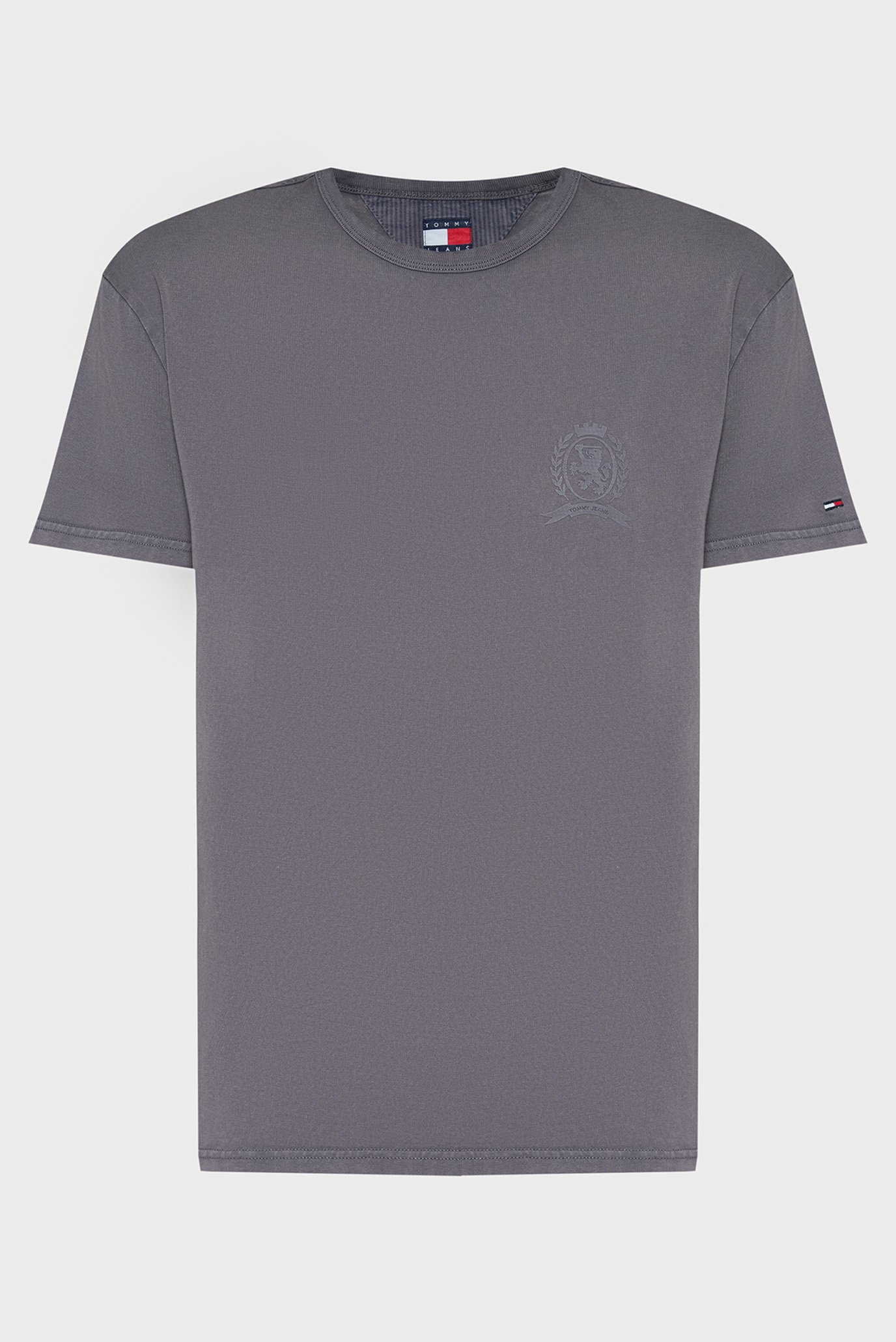 Мужская темно-серая футболка REG CREST TEE Серый XL Tommy Jeans DM0DM21985 Мужская темно-серая футболка REG CREST TEE Серый XL Tommy Jeans DM0DM21985