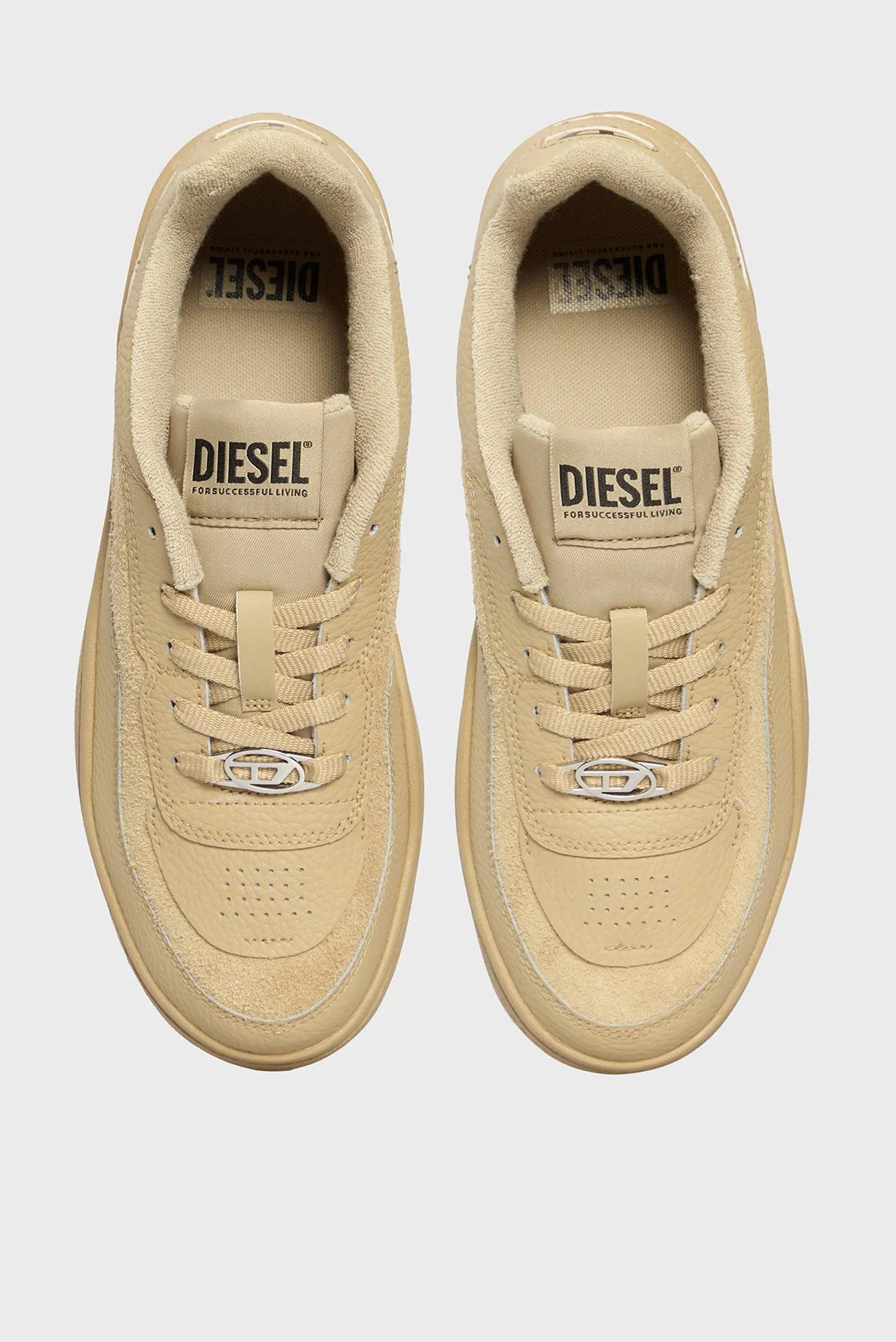 Чоловічі бежеві шкіряні снікерси OVAL SKATE 4