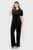 Женский черный велюровый комплект одежды (топ, брюки)