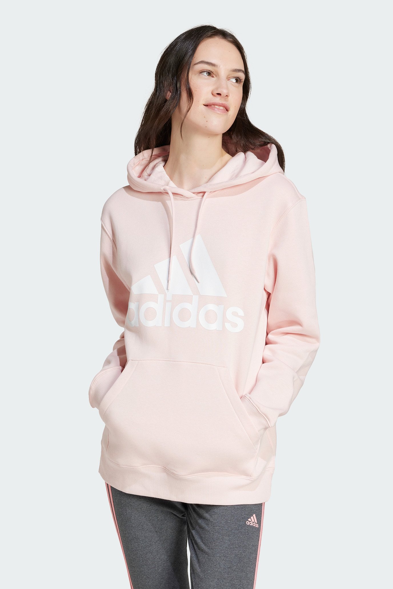 Женское пудровое худи Essentials Big Logo Regular Fleece 1