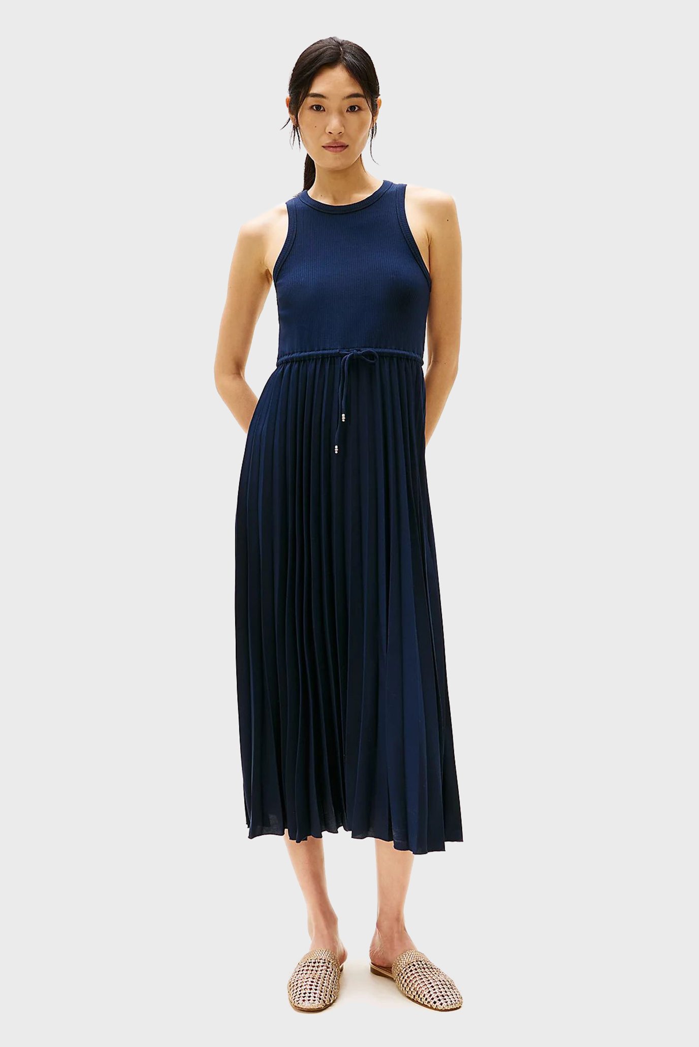 Жіноча темно-синя сукня RIB TANK PLEATED DRESS MIDI NS 1