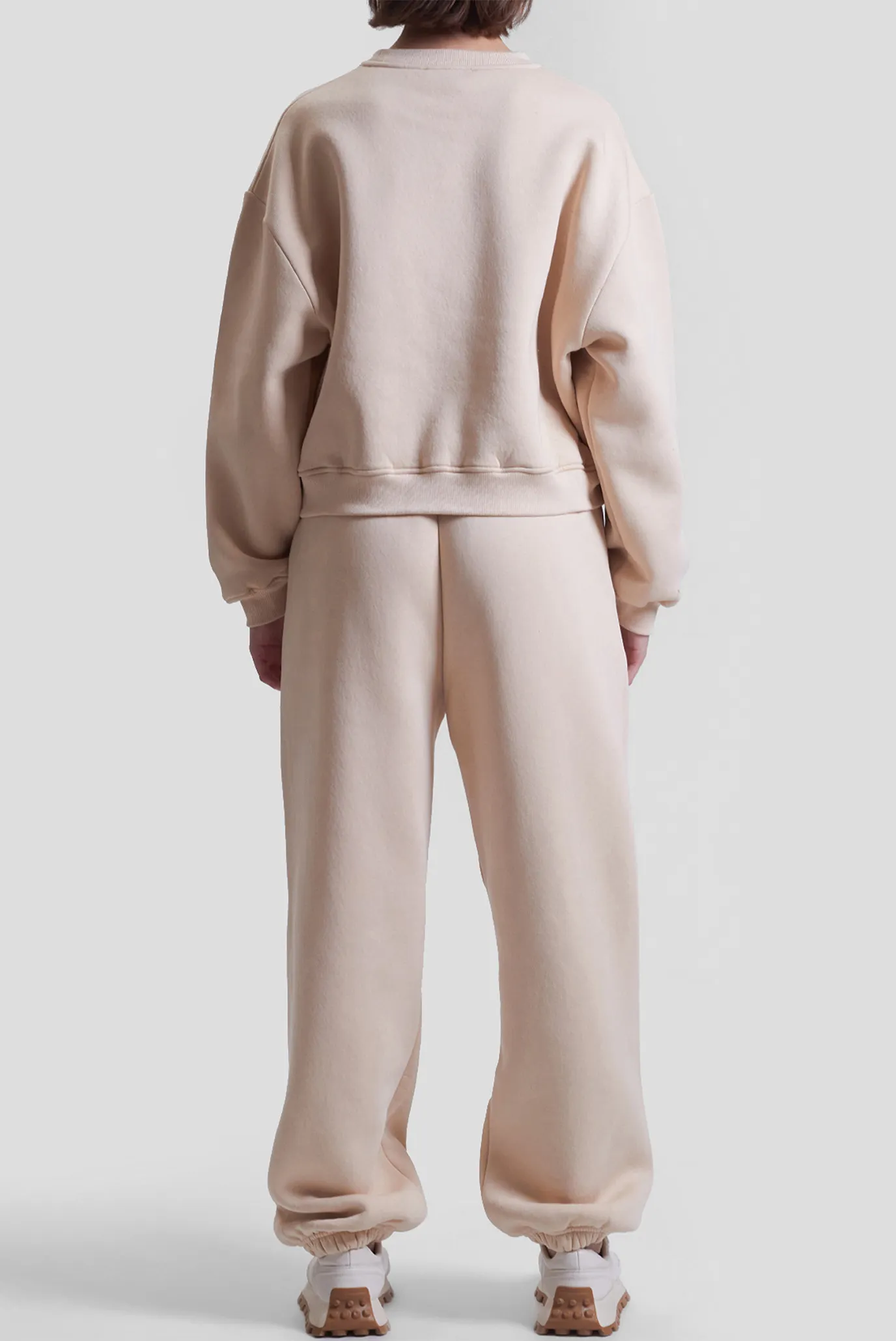 Жіночий бежевий спортивний костюм (світшот, штани) 3