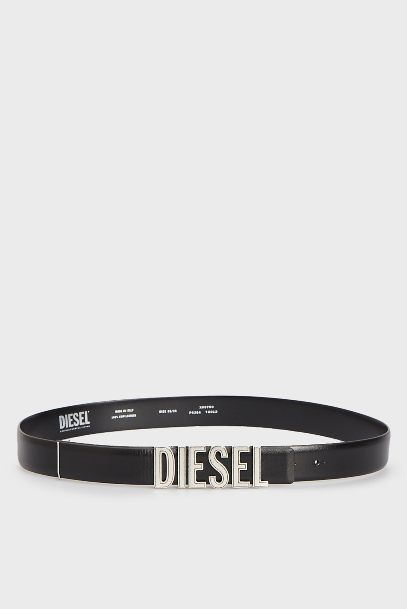 Женский черный кожаный ремень DIESEL LOGO B-DIESEL RIVETS BELT 1