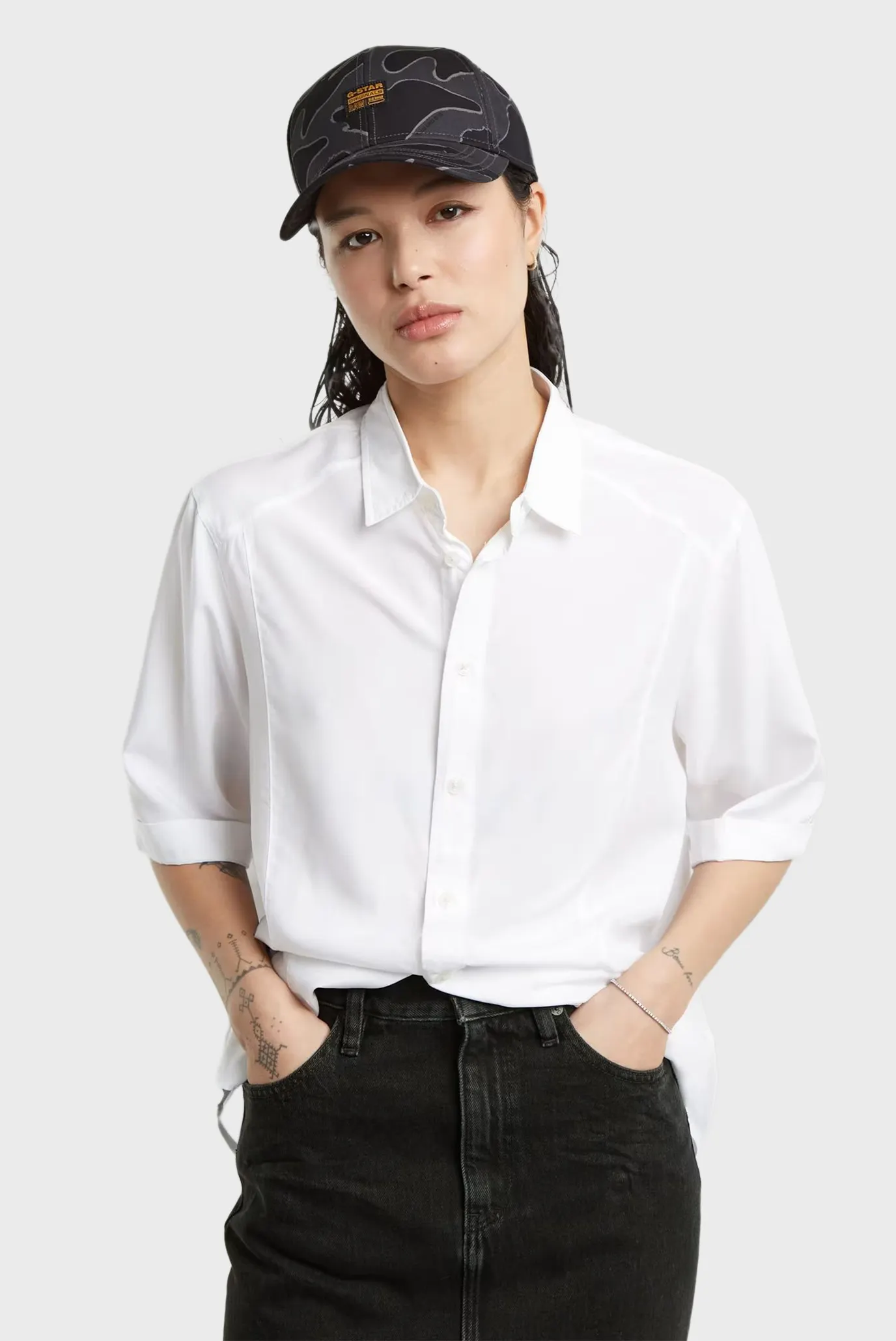 Женская белая рубашка Button Белый M G-Star RAW D25240,4304