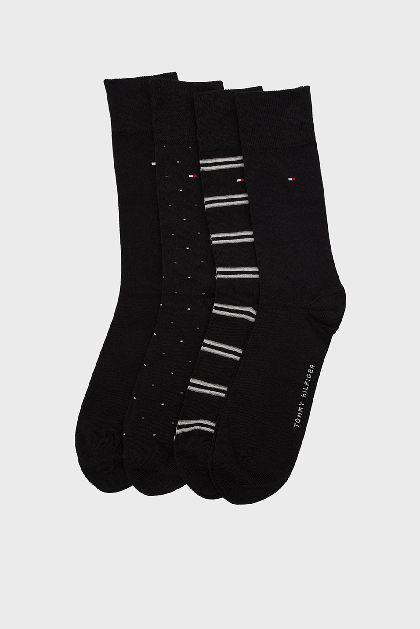 Чоловічі чорні шкарпетки (4 пари) GIFTBOX STRIPE DOT 1