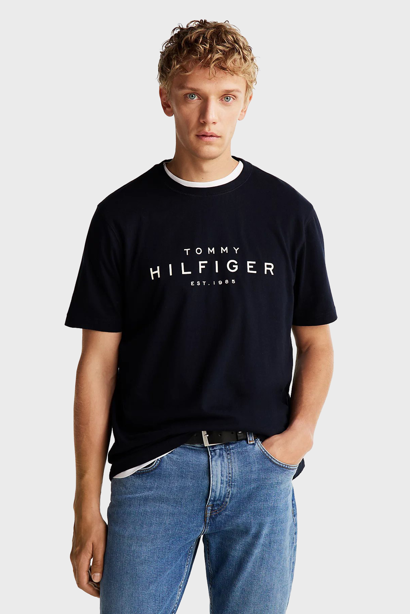 Чоловіча темно-синя футболка BIG HILFIGER TEE 1