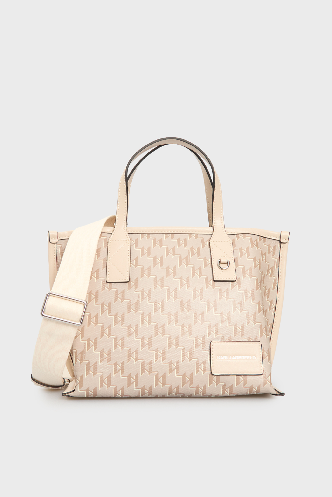 Женская бежевая сумка с узором VOYAGE SM TOTE Бежевый ONESIZE Karl Lagerfeld A1W30184 Женская бежевая сумка с узором VOYAGE SM TOTE Бежевый ONESIZE Karl Lagerfeld A1W30184