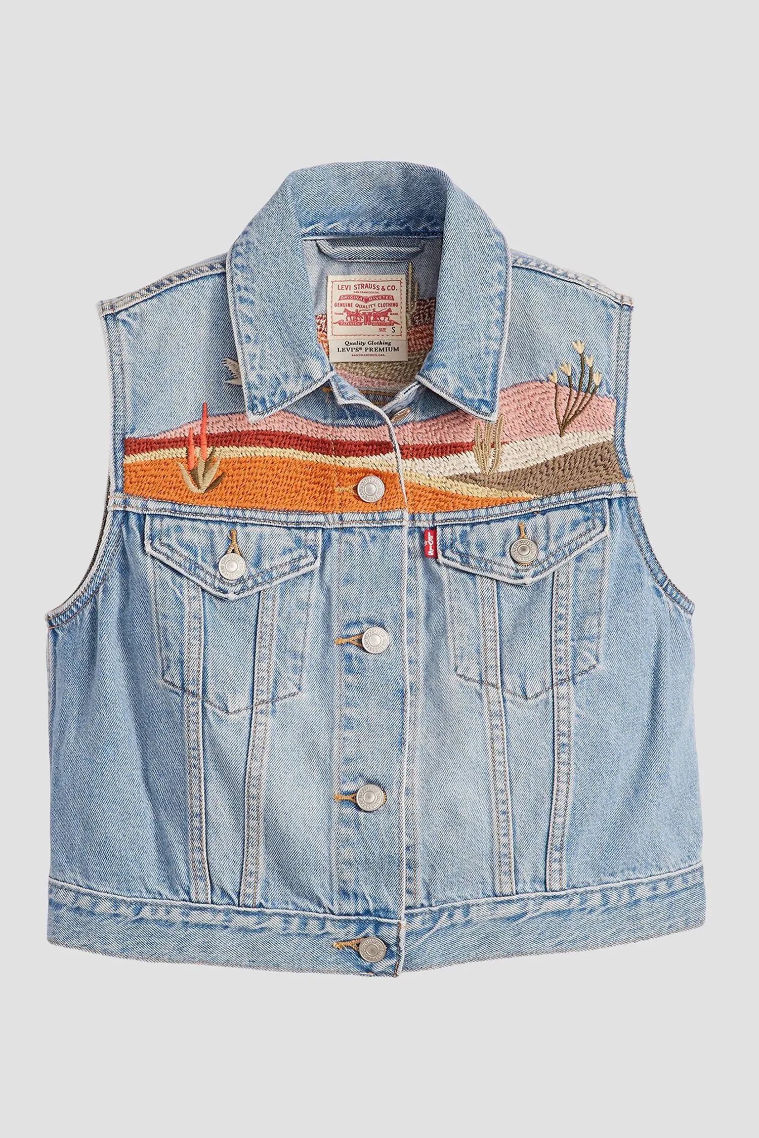 Жіночий блакитний джинсовий жилет 6