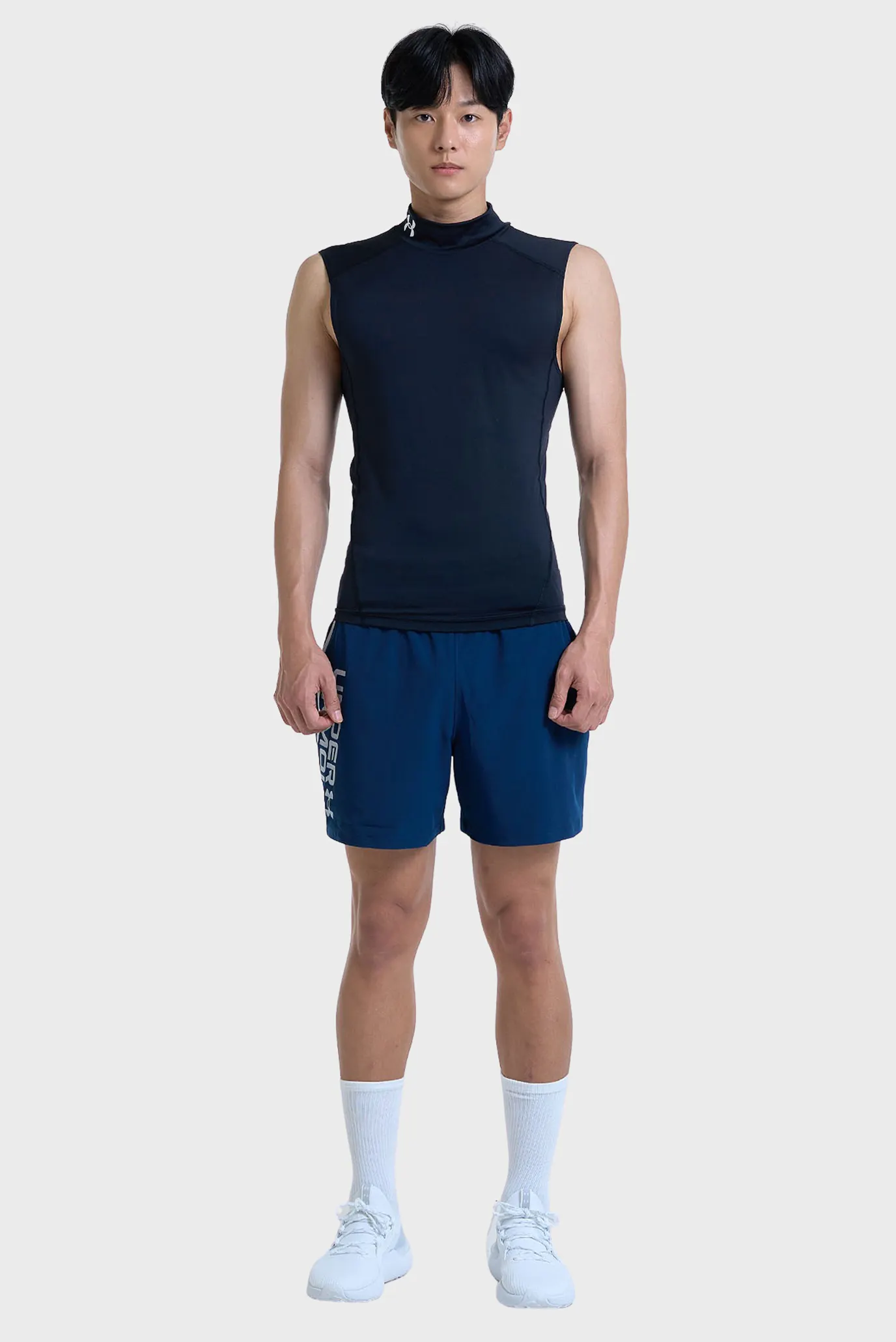 Мужская черная майка UA HG Armour Comp Mock SL 2