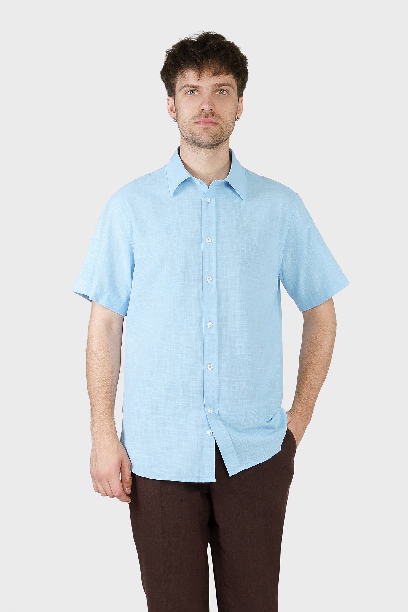 Чоловіча блакитна сорочка 1