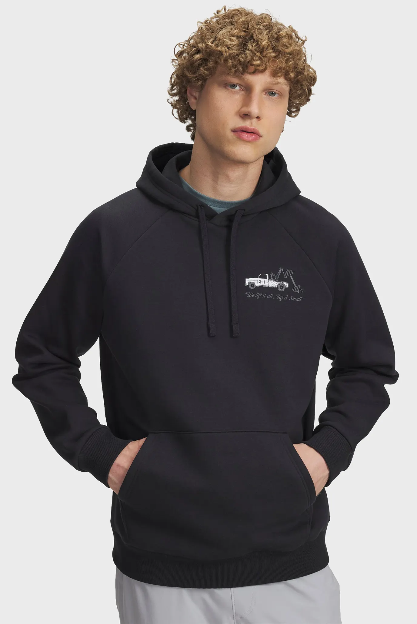 Чоловіче чорне худі UA Rival Fleece HBR Logo HD 2