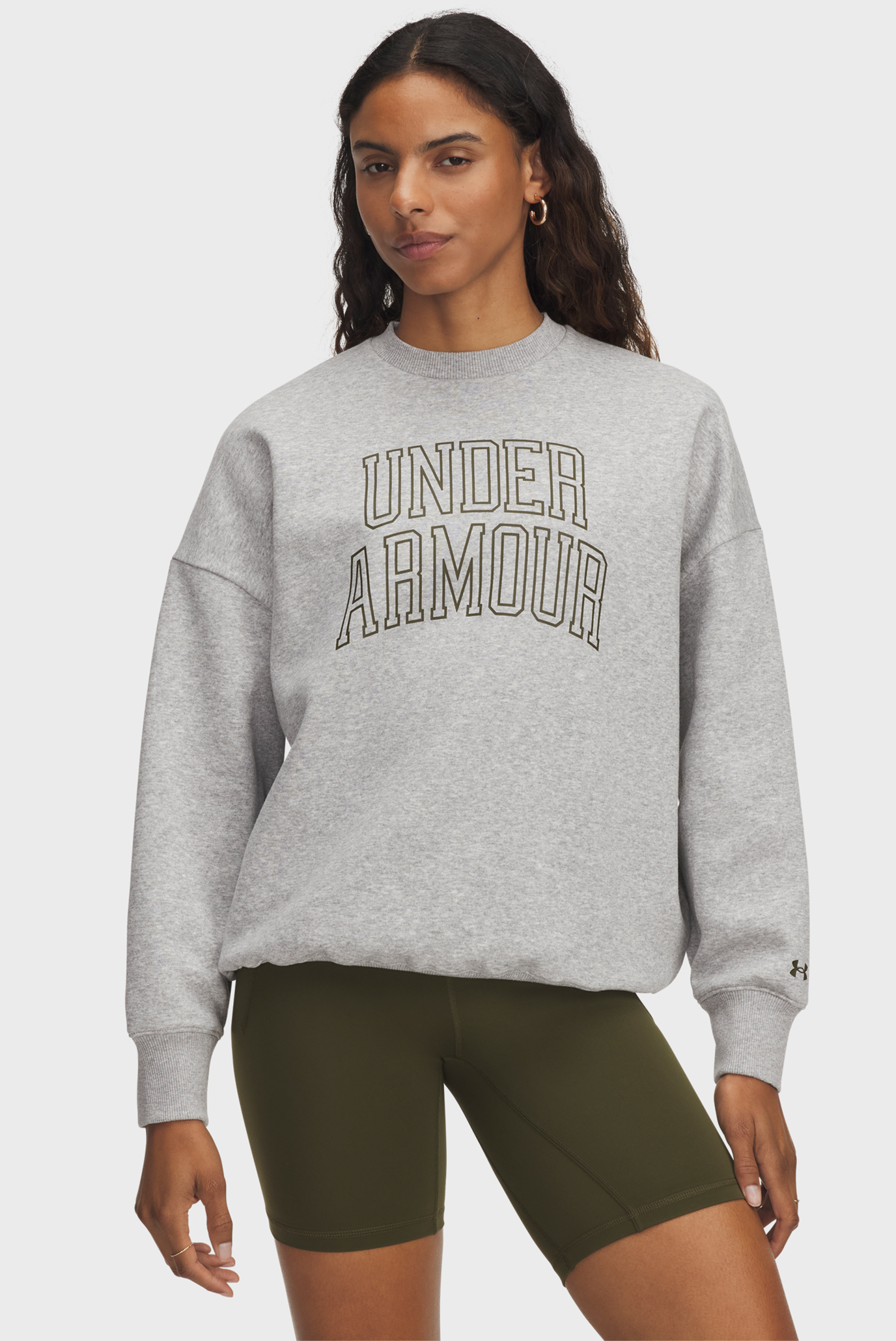 Женский серый свитшот Rival Flc OS Varsity Crew Серый XS Under Armour 6007880-014 Женский серый свитшот Rival Flc OS Varsity Crew Серый XS Under Armour 6007880-014