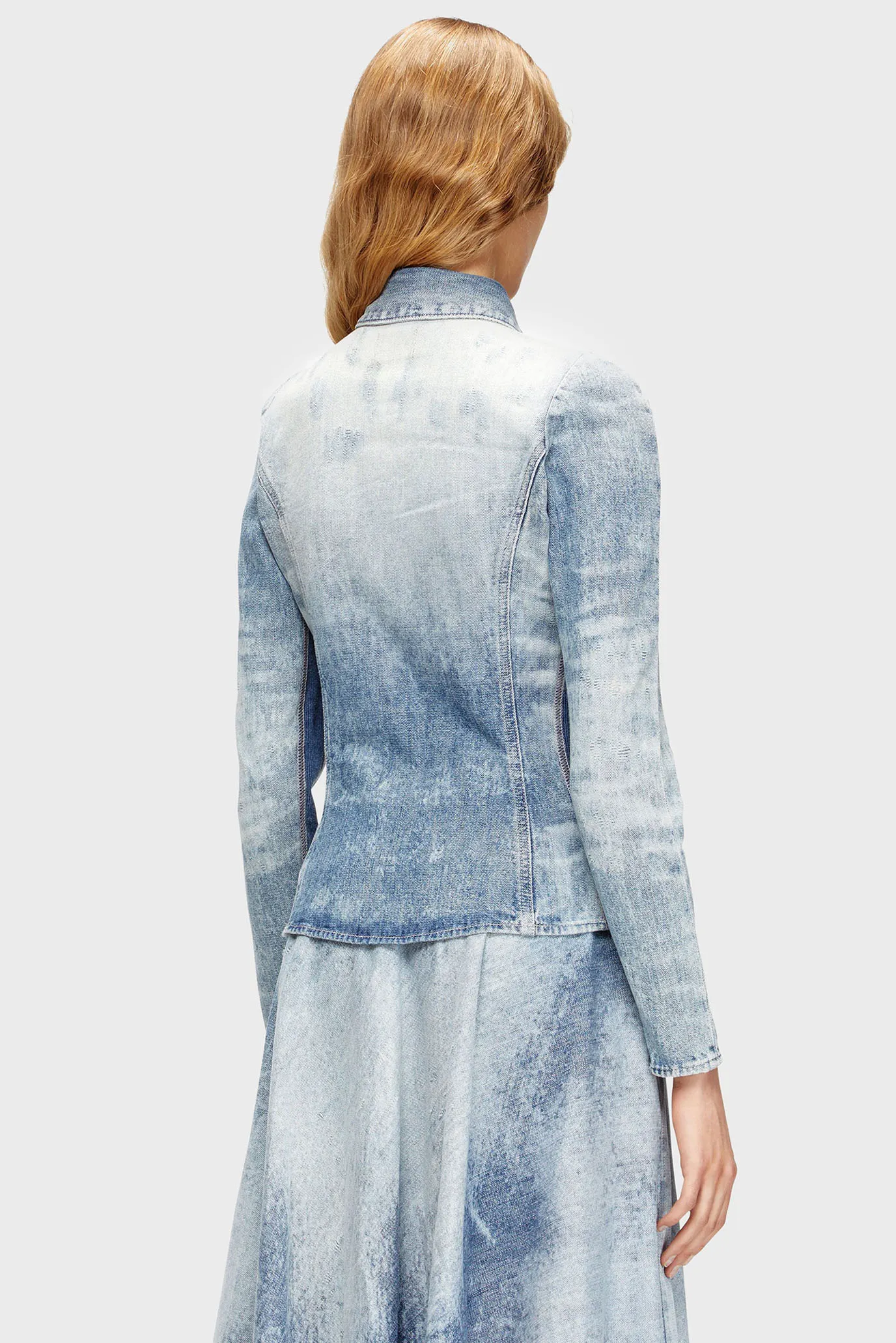 Женская голубая джинсовая рубашка CAMICIA 3