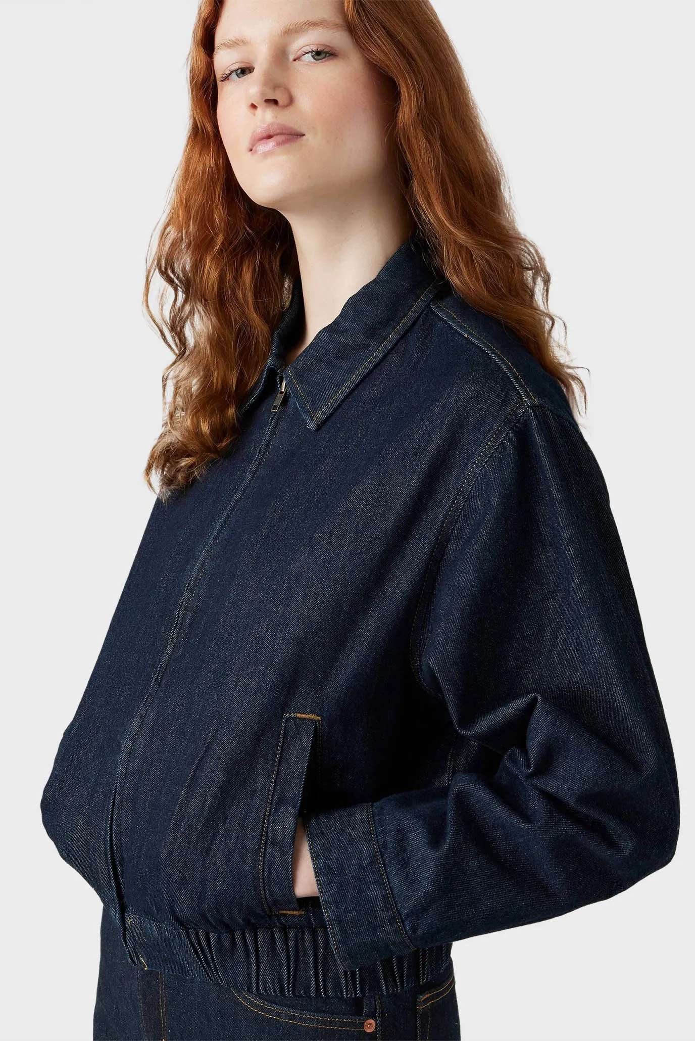 Жіноча темно-синя джинсова куртка 2