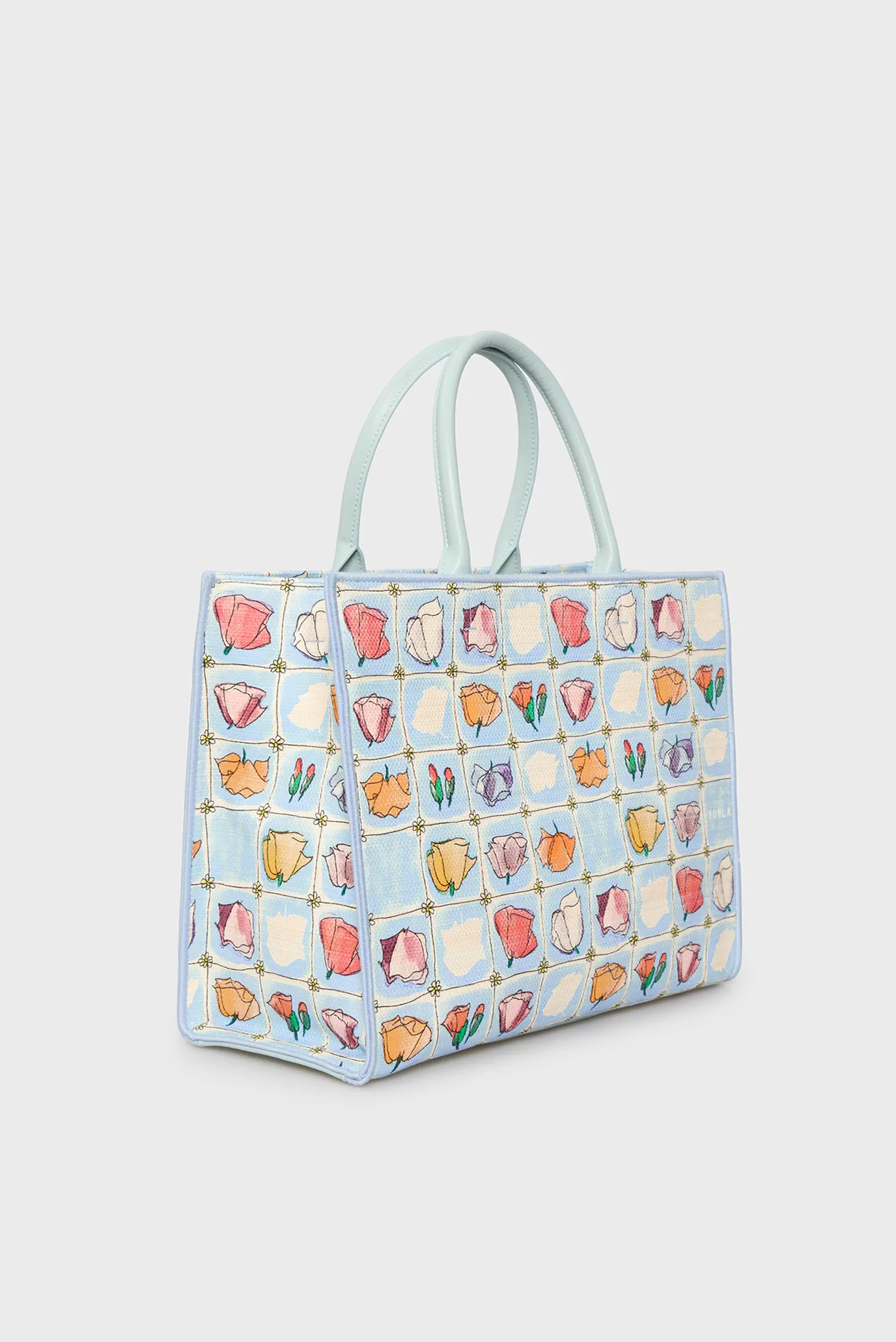 Женская голубая сумка с узором 3