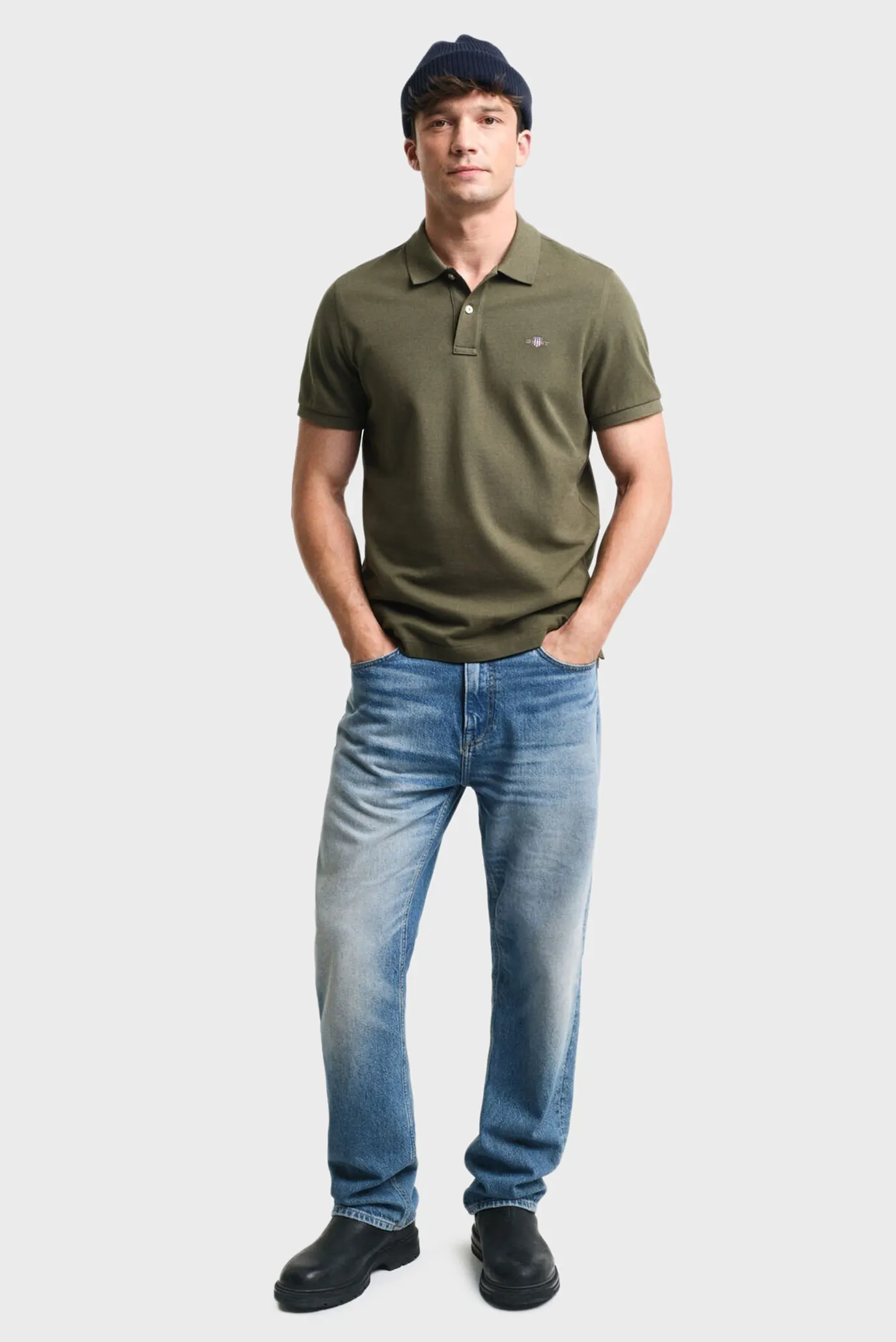 Чоловіче оливковое поло REG SHIELD SS PIQUE POLO 2