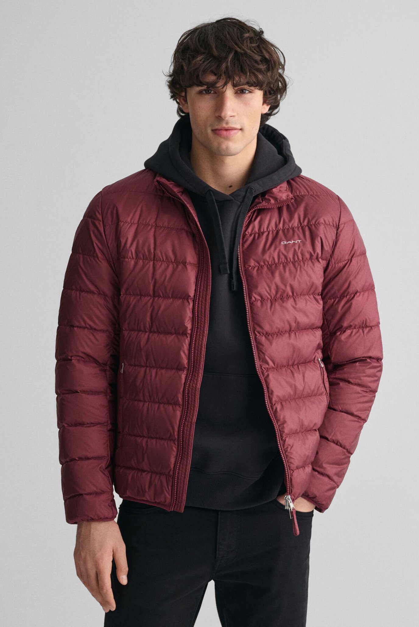 Чоловічий бордовий пуховик LIGHT DOWN JACKET 1