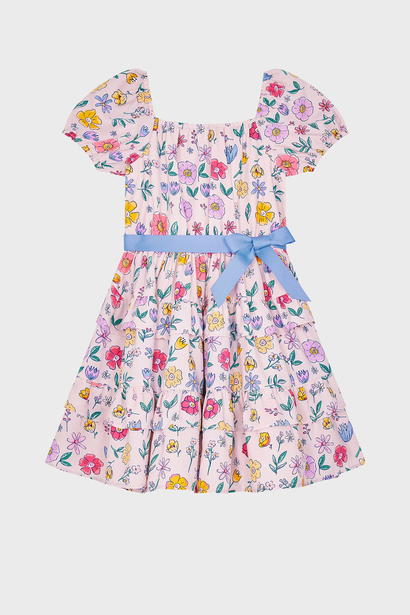Детское розовое платье Sketchy Floral Print 1