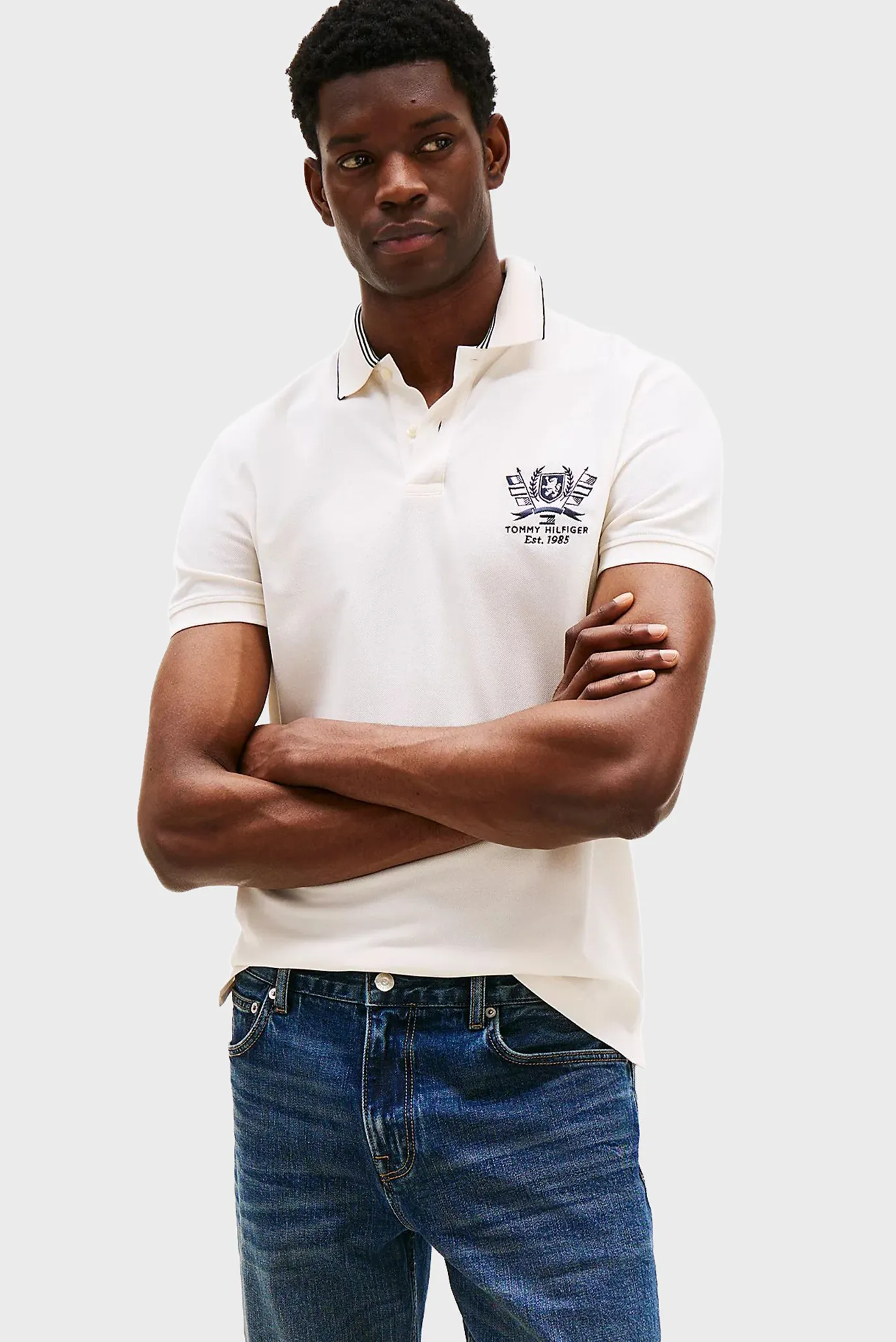 Мужское белое поло ICON REG 1