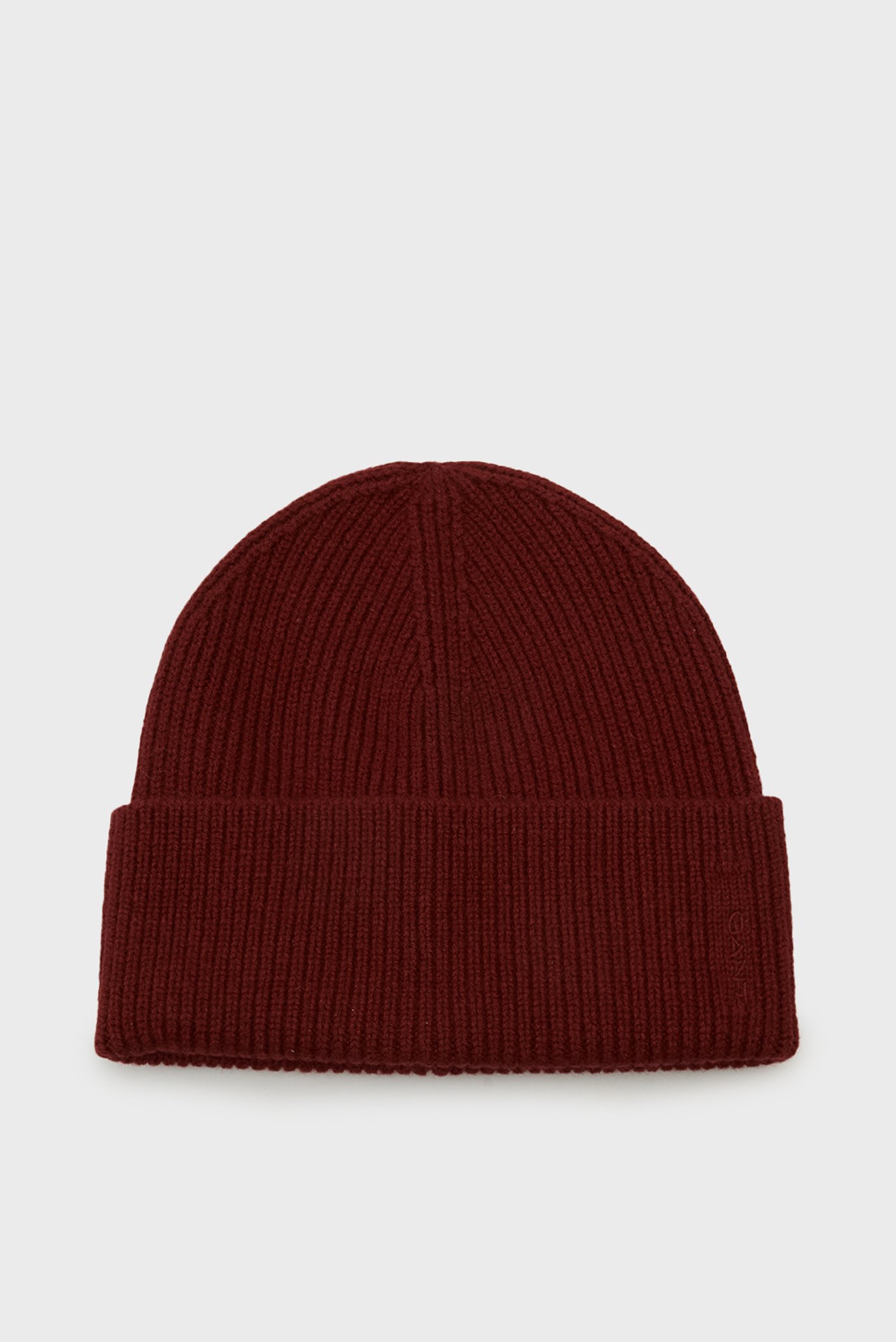 Жіноча бордова вовняна шапка WOOL RIBBED BEANIE 1