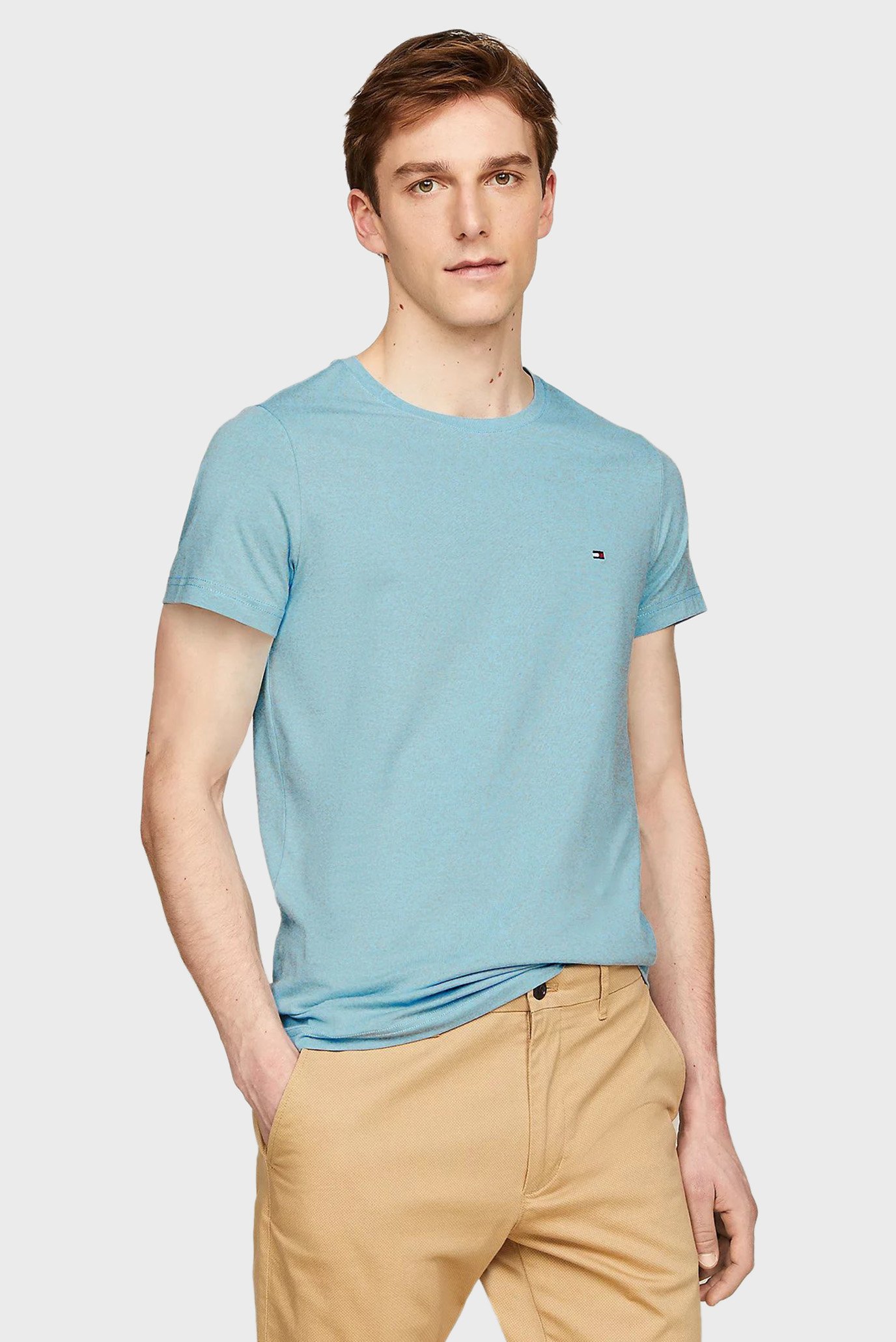 Чоловіча блакитна футболка STRETCH SLIM FIT TEE 1