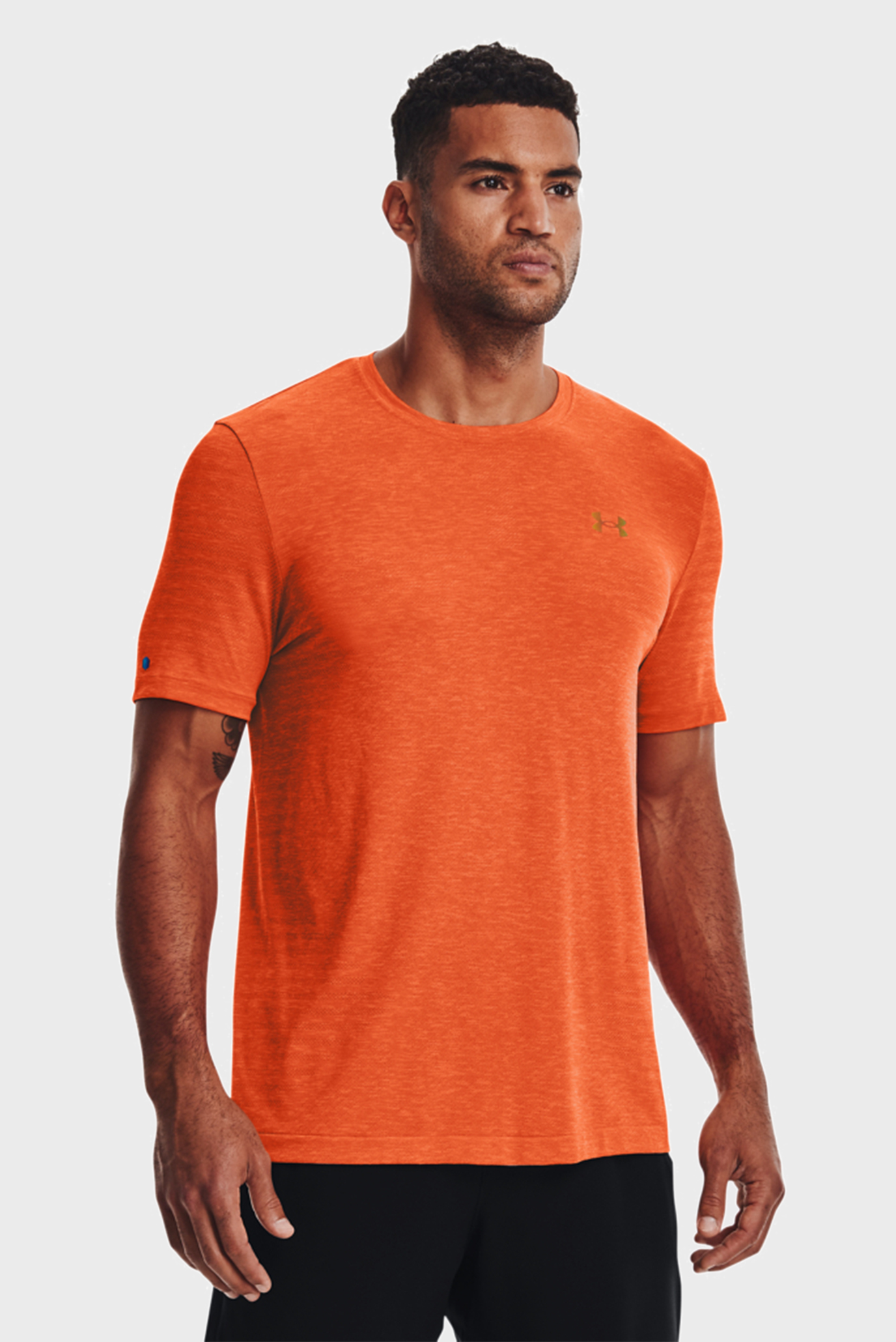 Мужская оранжевая футболка UA Rush Seamless GeoSport SS 1