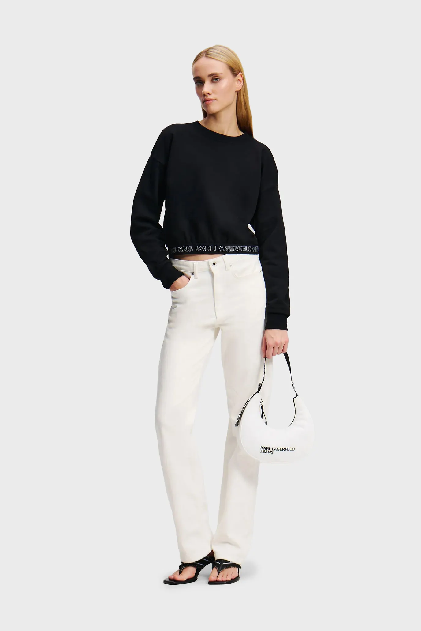 Жіночий чорний світшот reg open shoulder 2