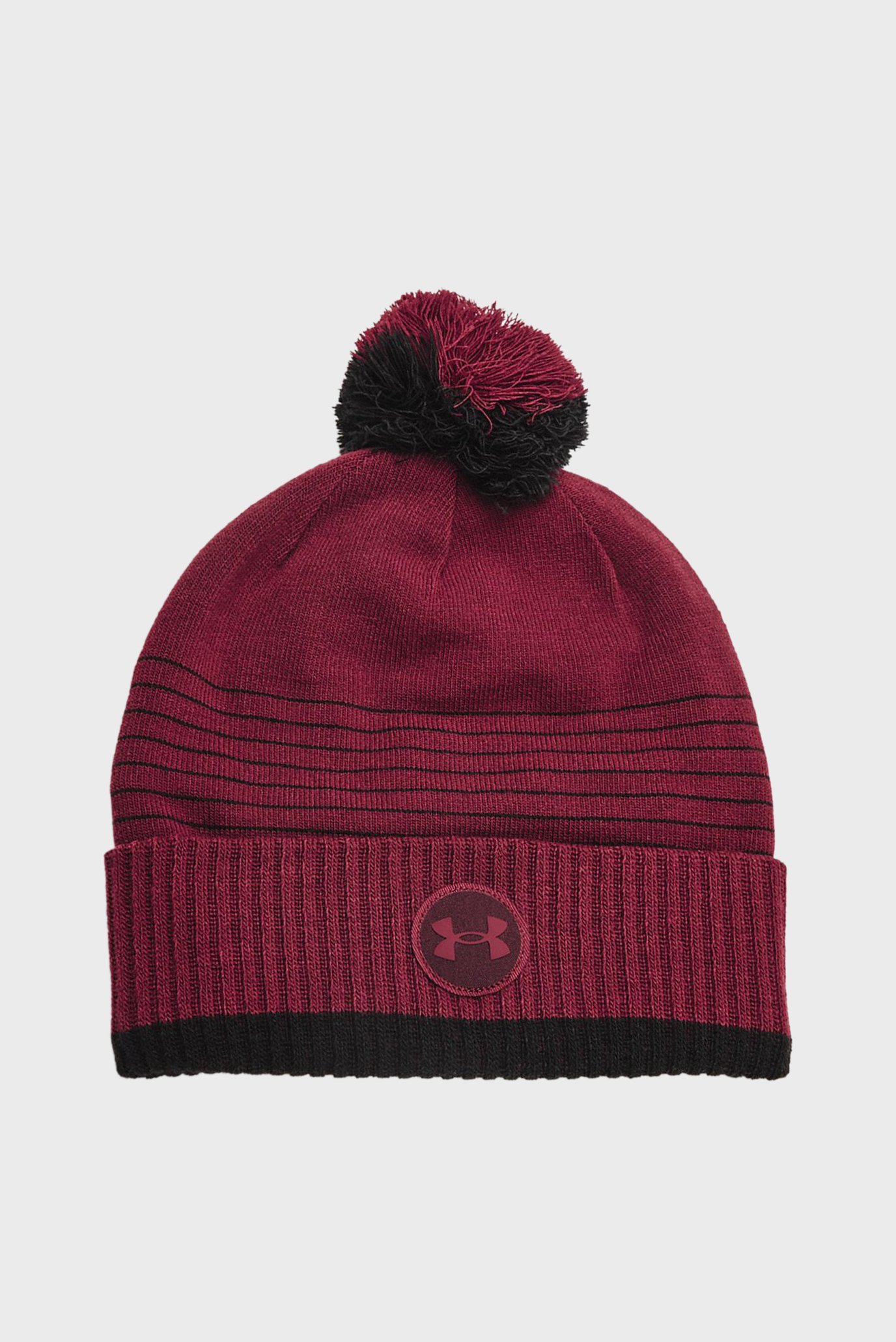 Мужская бордовая шапка UA Halftime Fleece Beanie 1