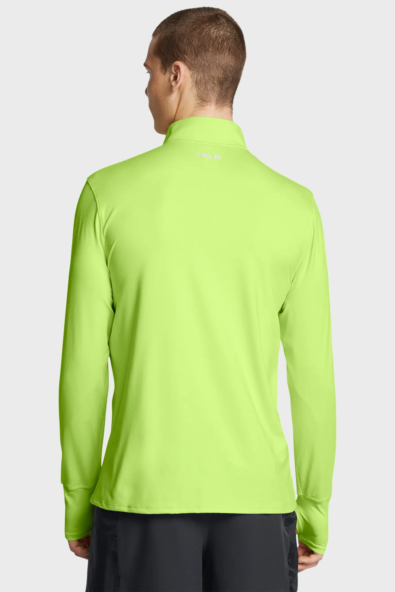 Мужской салатовый лонгслив UA TRAIL RUN QUARTER ZIP 3