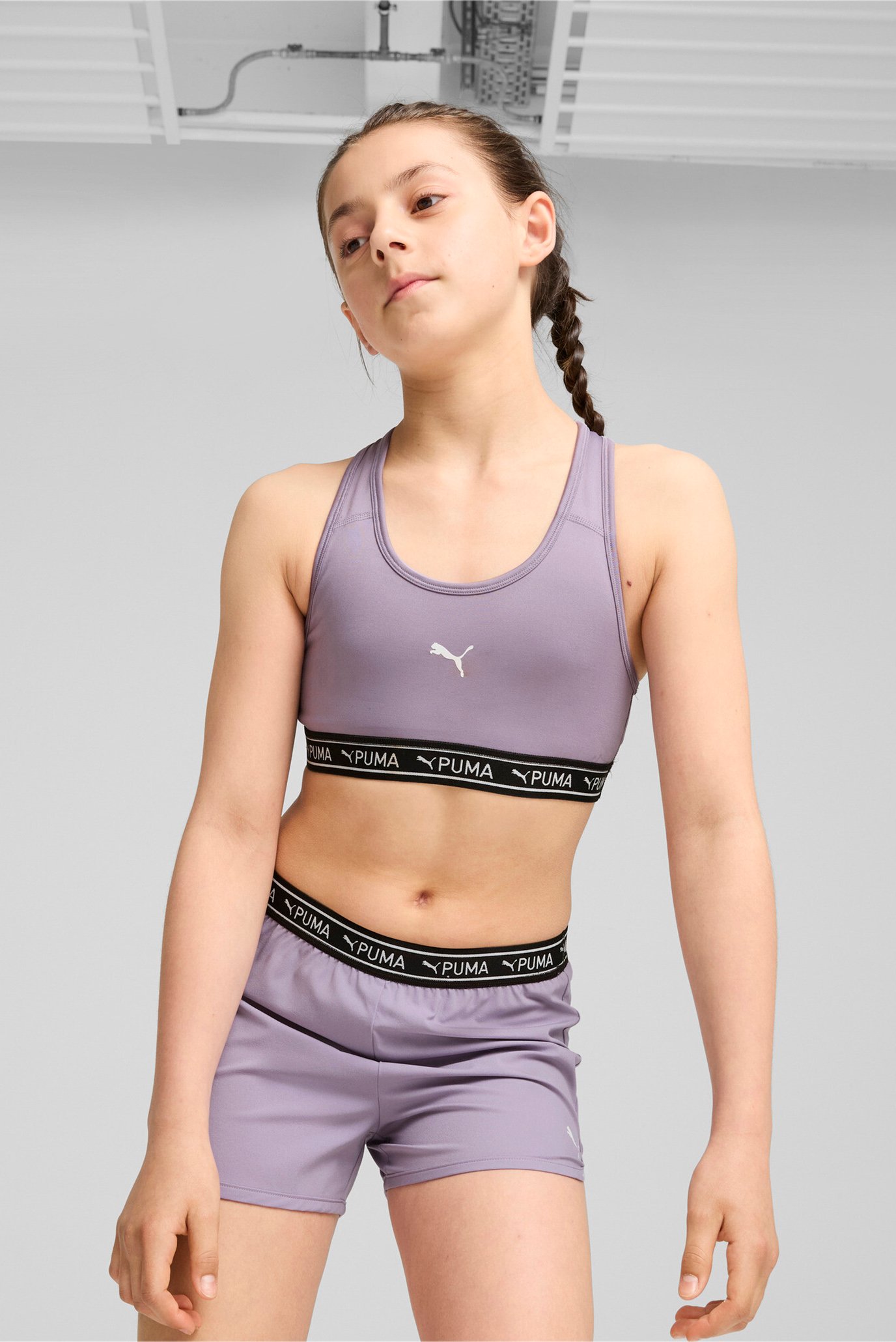 Детский сиреневый топ PUMA STRONG Youth Bra 1