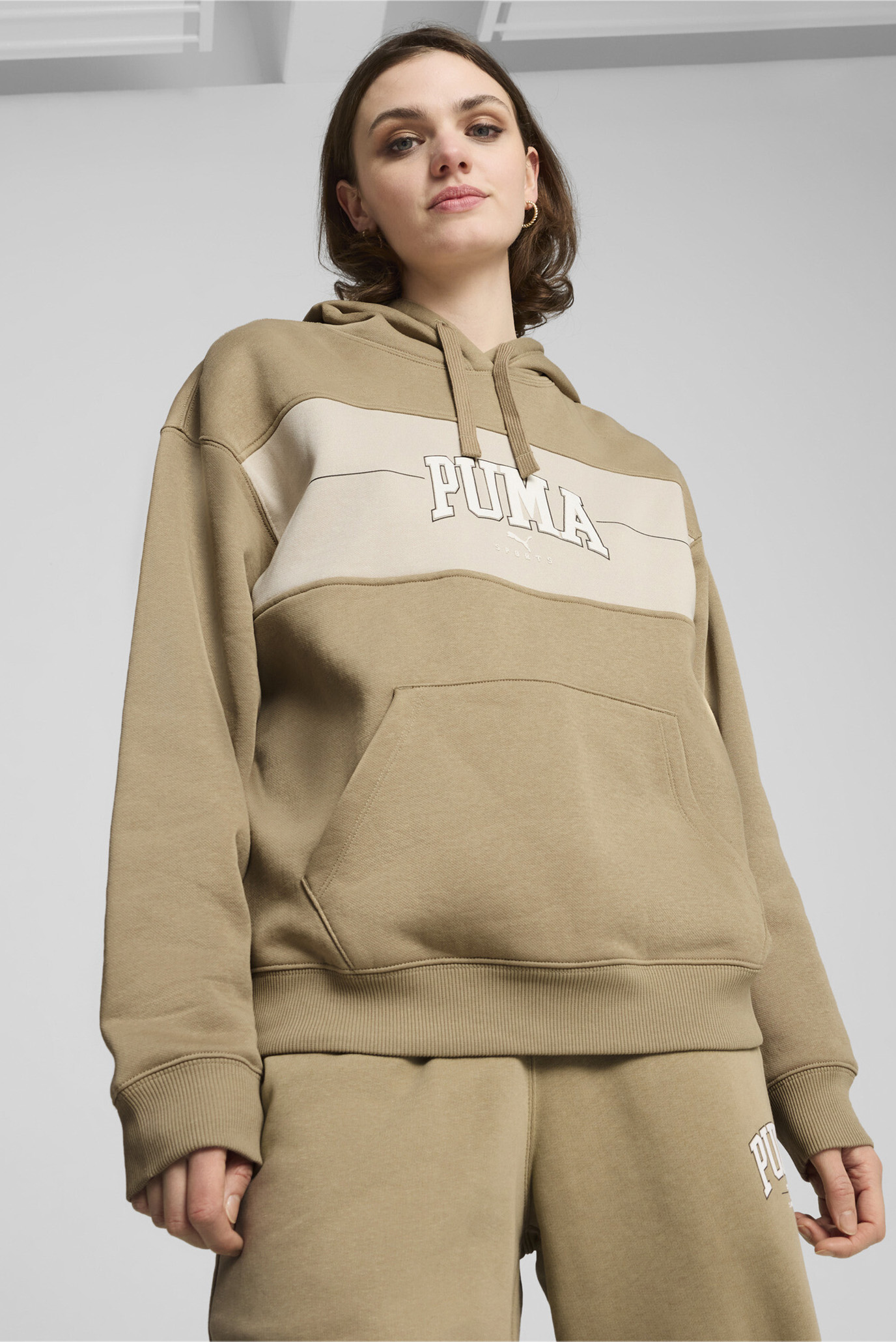 Женское бежевое худи PUMA SQUAD Full-Length Hoodie Women 1