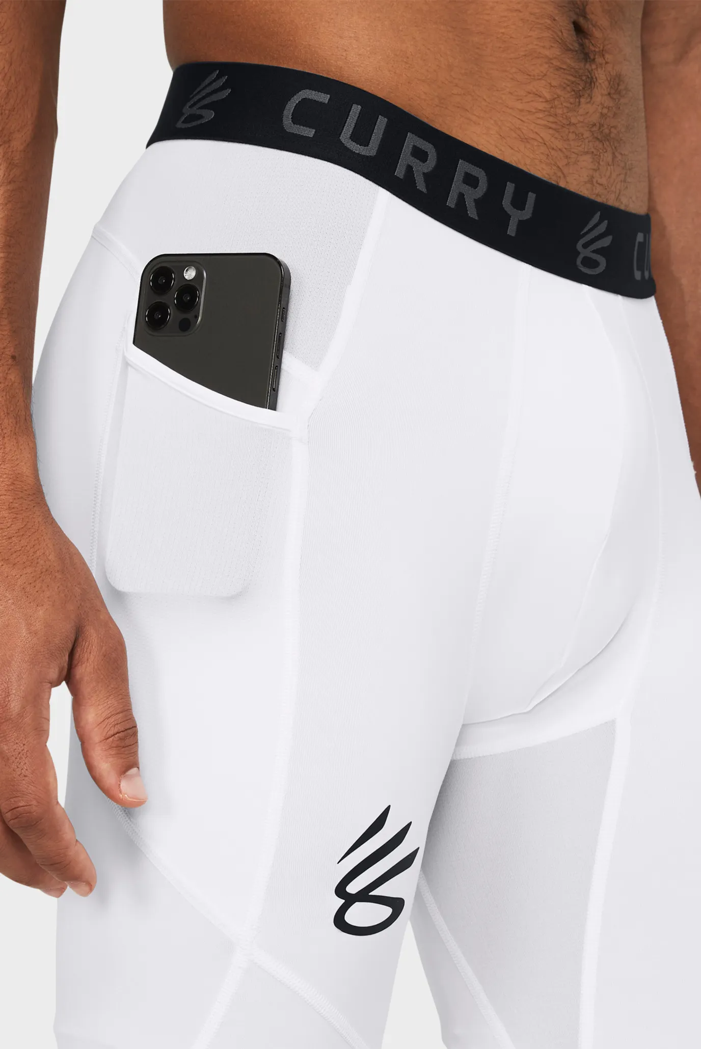 Мужские белые тайтсы UA Curry Brand 3/4 Lgs 4