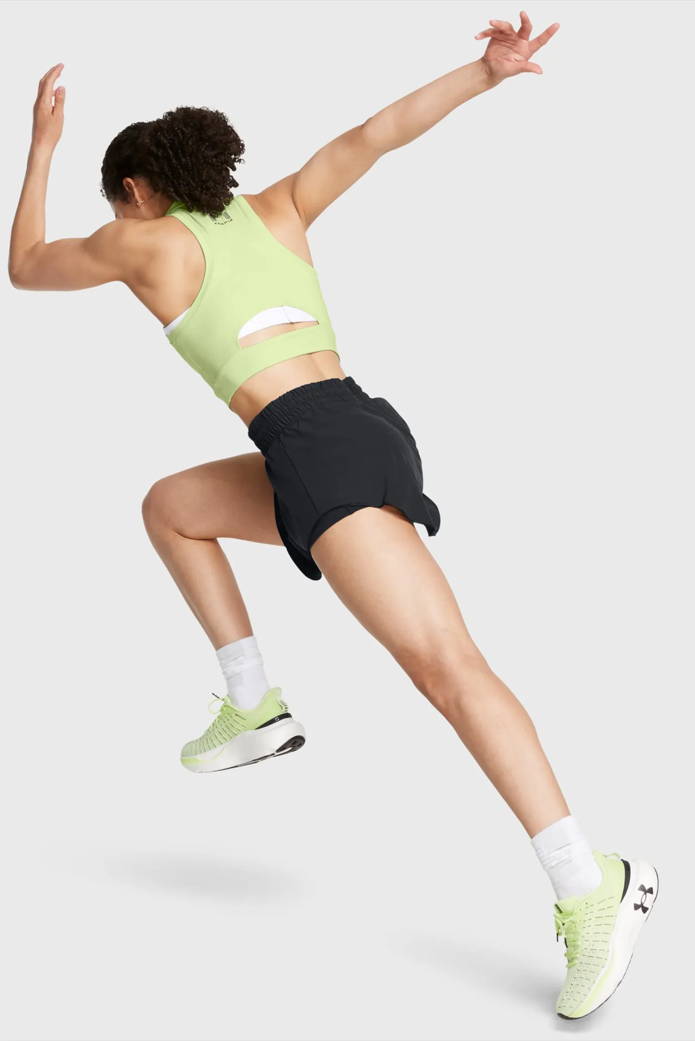 Жіночий салатовий топ UA Run Anywhere Crop Tank 3