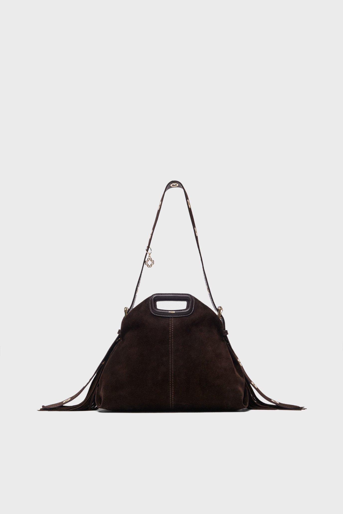 Женская темно-коричневая замшевая сумка Miss M Коричневый ONESIZE MAJE MFASA01376_Dark brown Женская темно-коричневая замшевая сумка Miss M Коричневый ONESIZE MAJE MFASA01376_Dark brown