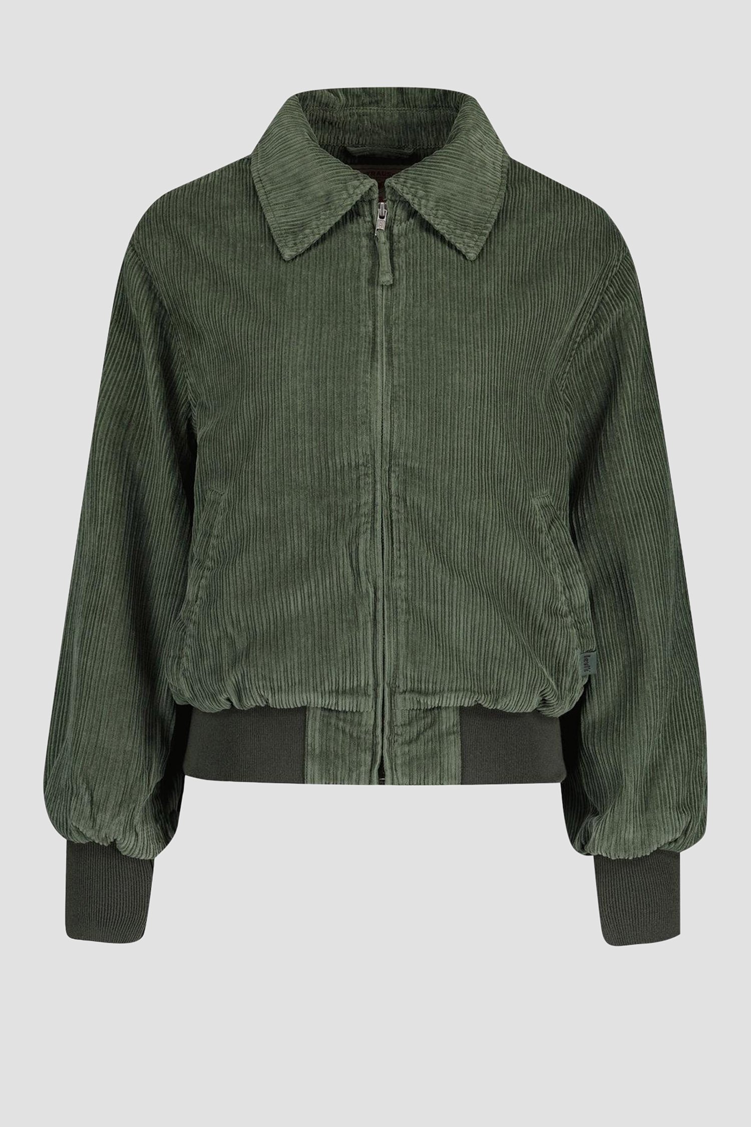 Женская зеленая вельветовая куртка 1
