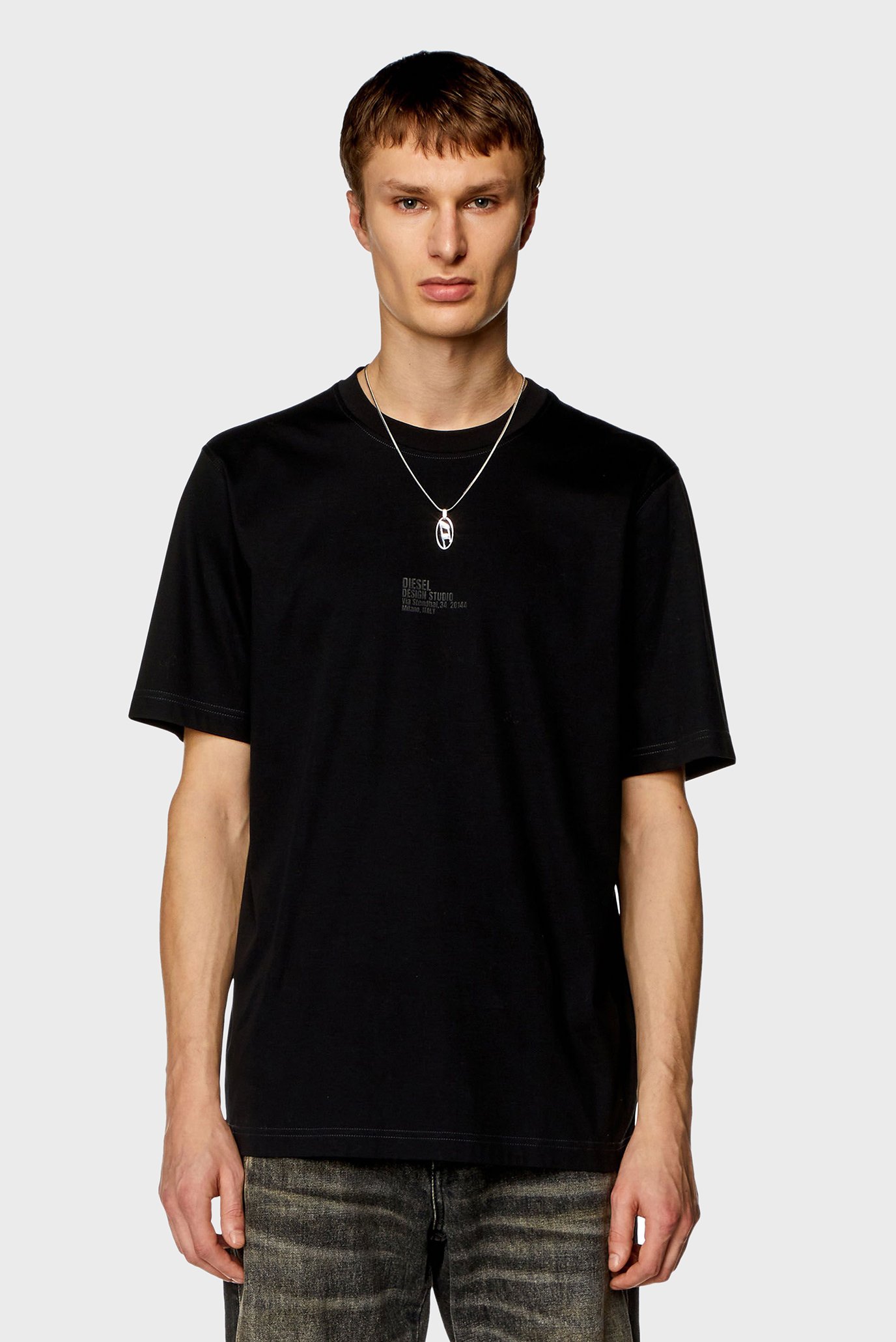 Мужская черная футболка T-MUST-SLITS-N2 1